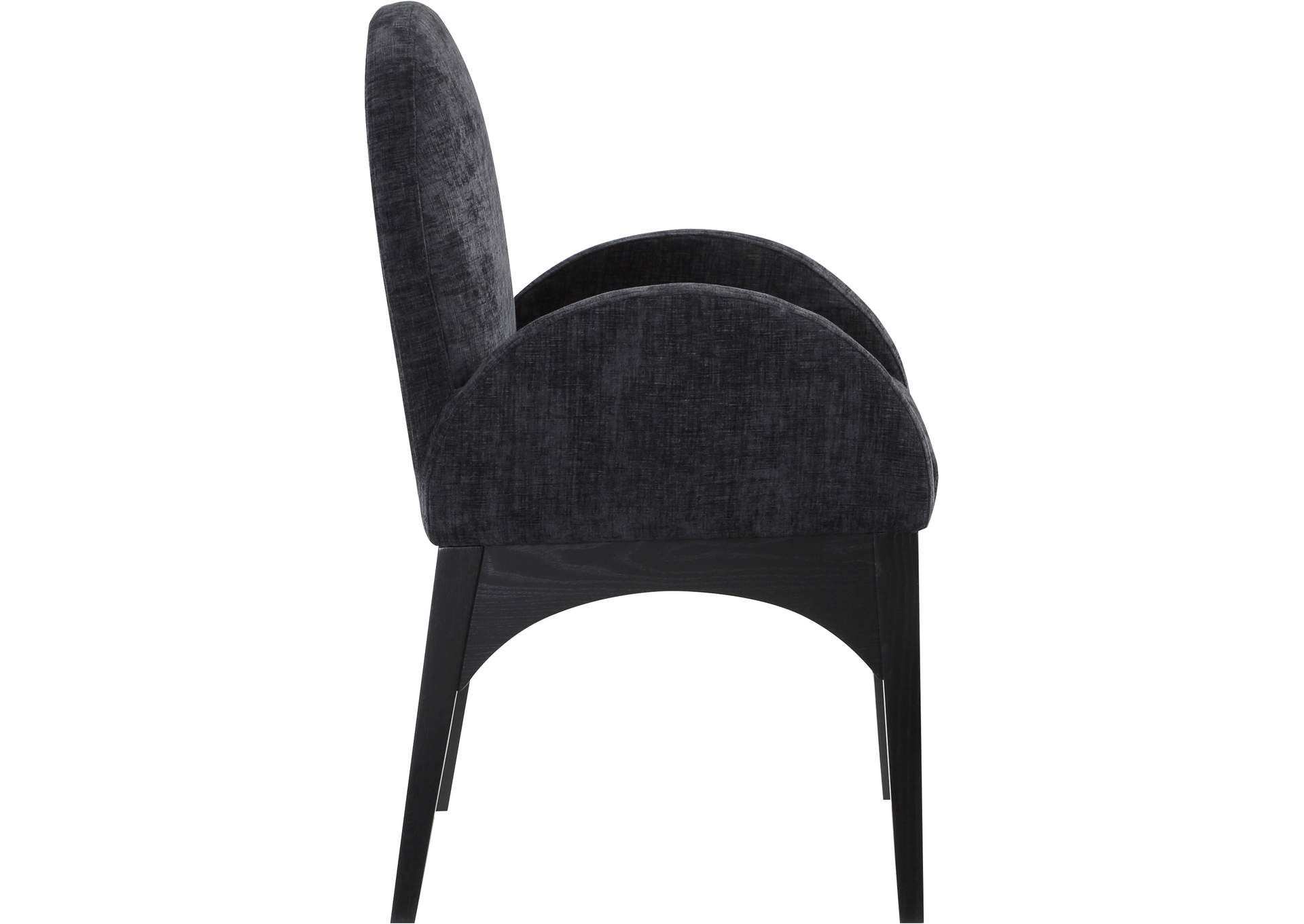 Waldorf Black Chenille Fabric Dining Chair,Meridian Furniture