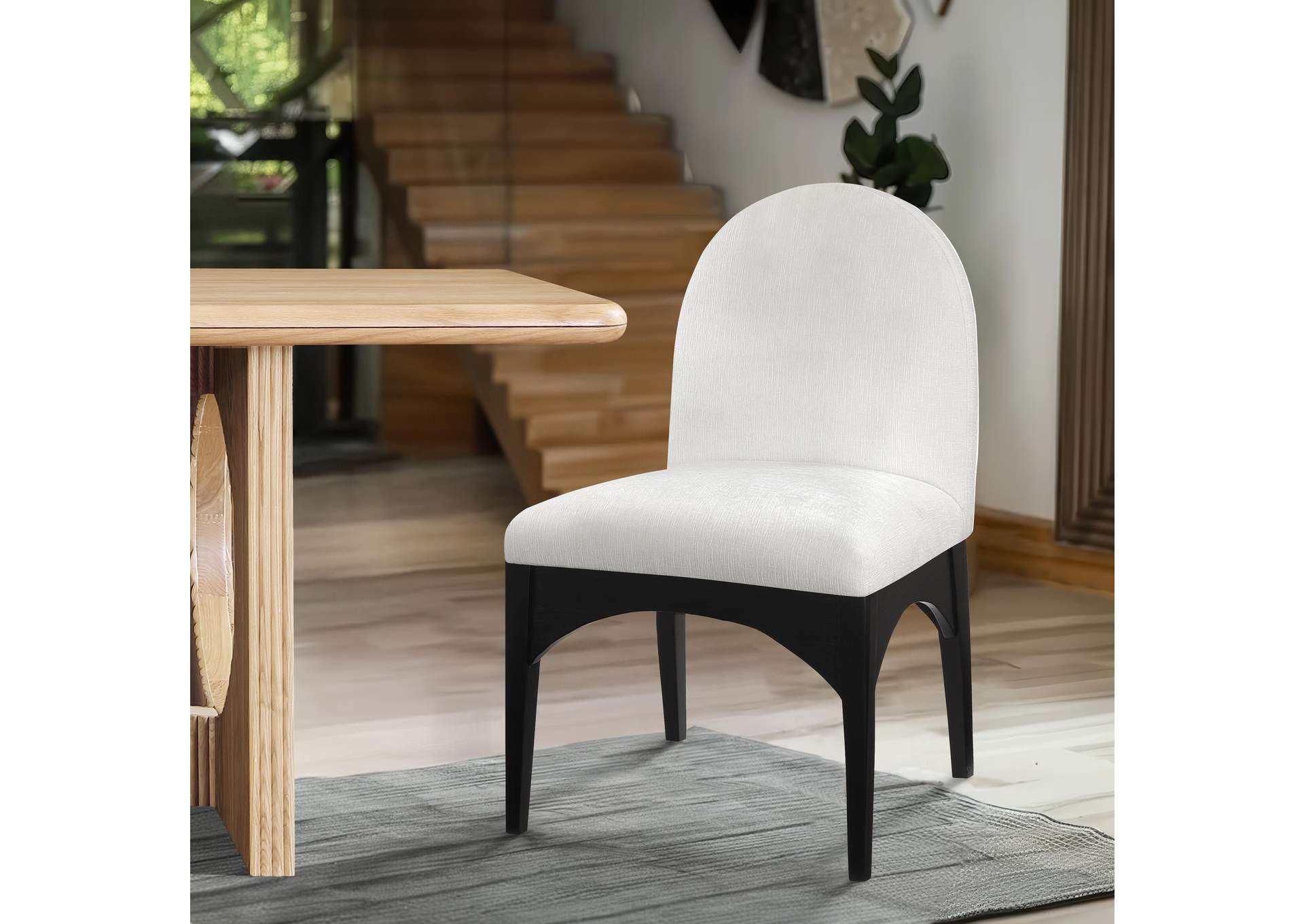 Waldorf Cream Chenille Fabric Dining Chair,Meridian Furniture