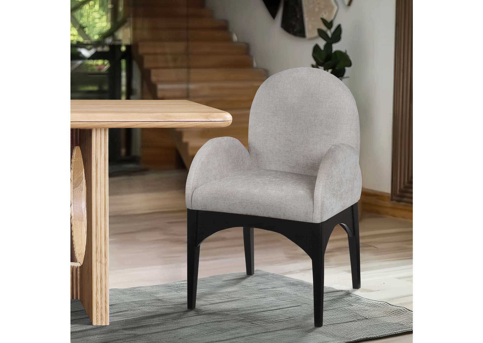 Waldorf Grey Chenille Fabric Dining Chair,Meridian Furniture