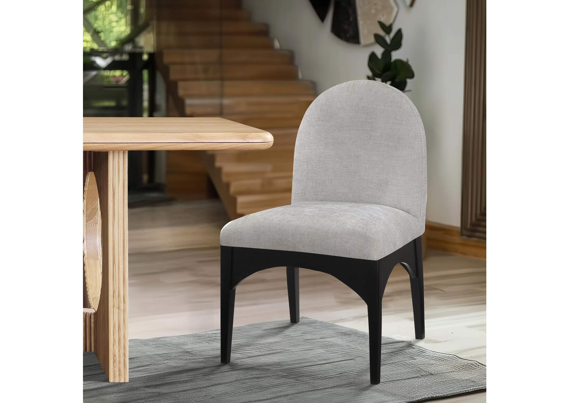 Waldorf Grey Chenille Fabric Dining Chair,Meridian Furniture