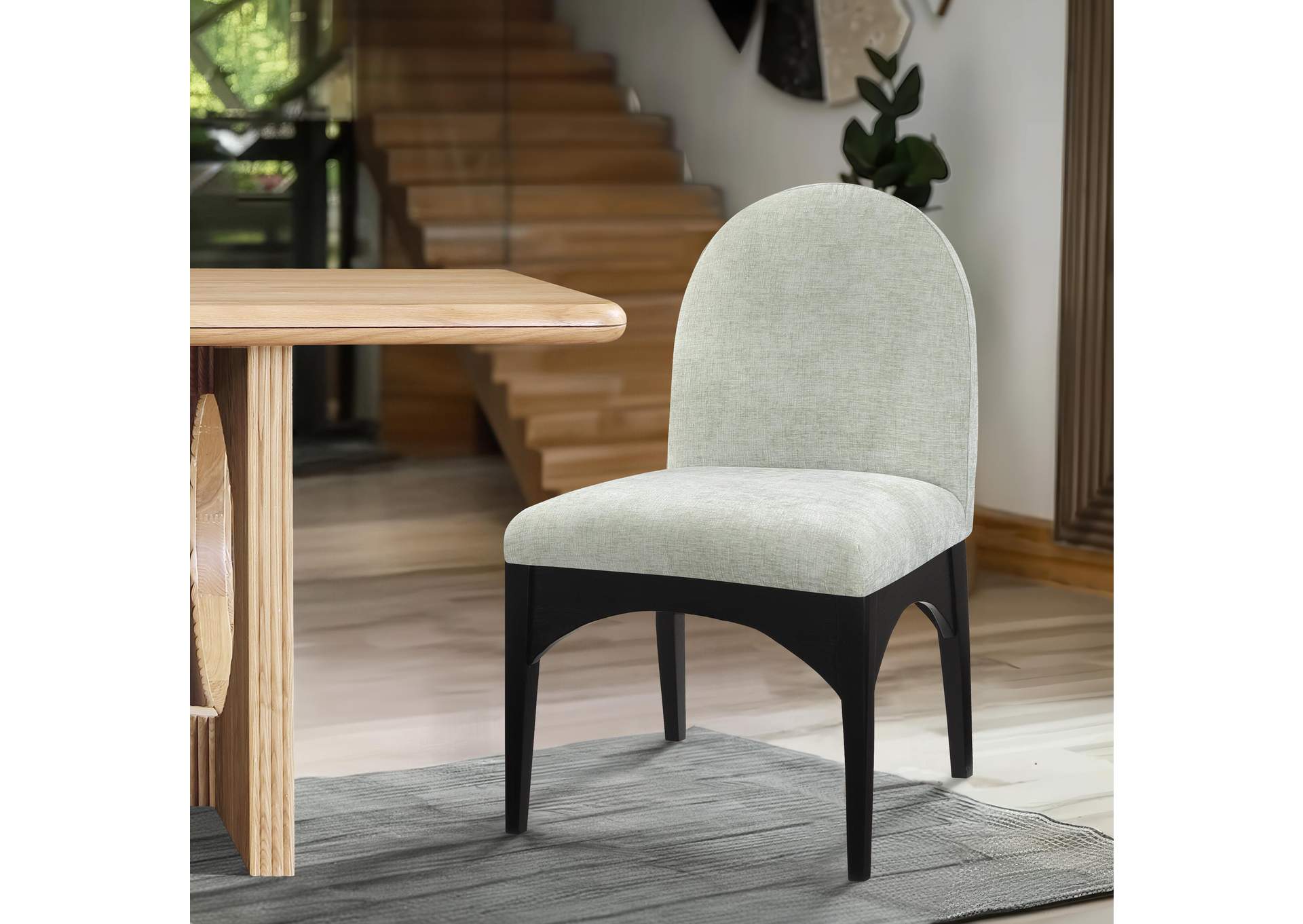 Waldorf Mint Chenille Fabric Dining Chair,Meridian Furniture