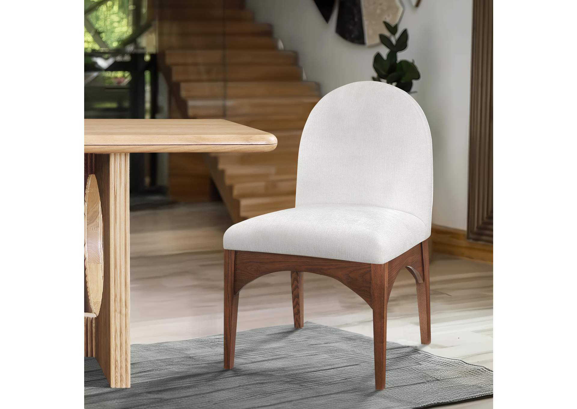 Waldorf Cream Chenille Fabric Dining Chair,Meridian Furniture