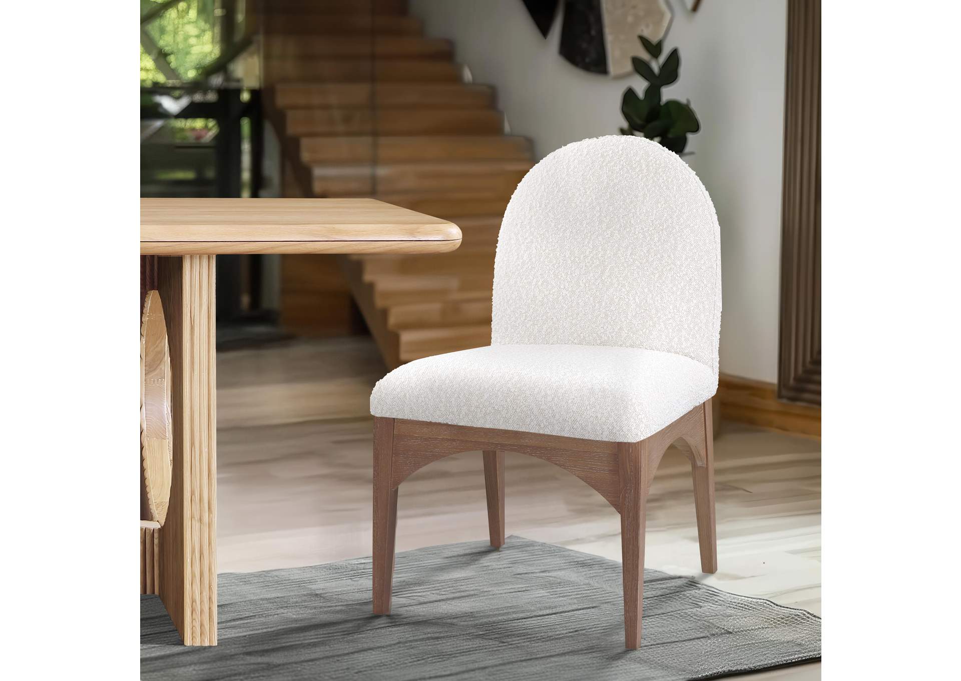 Waldorf Cream Boucle Fabric Dining Chair,Meridian Furniture