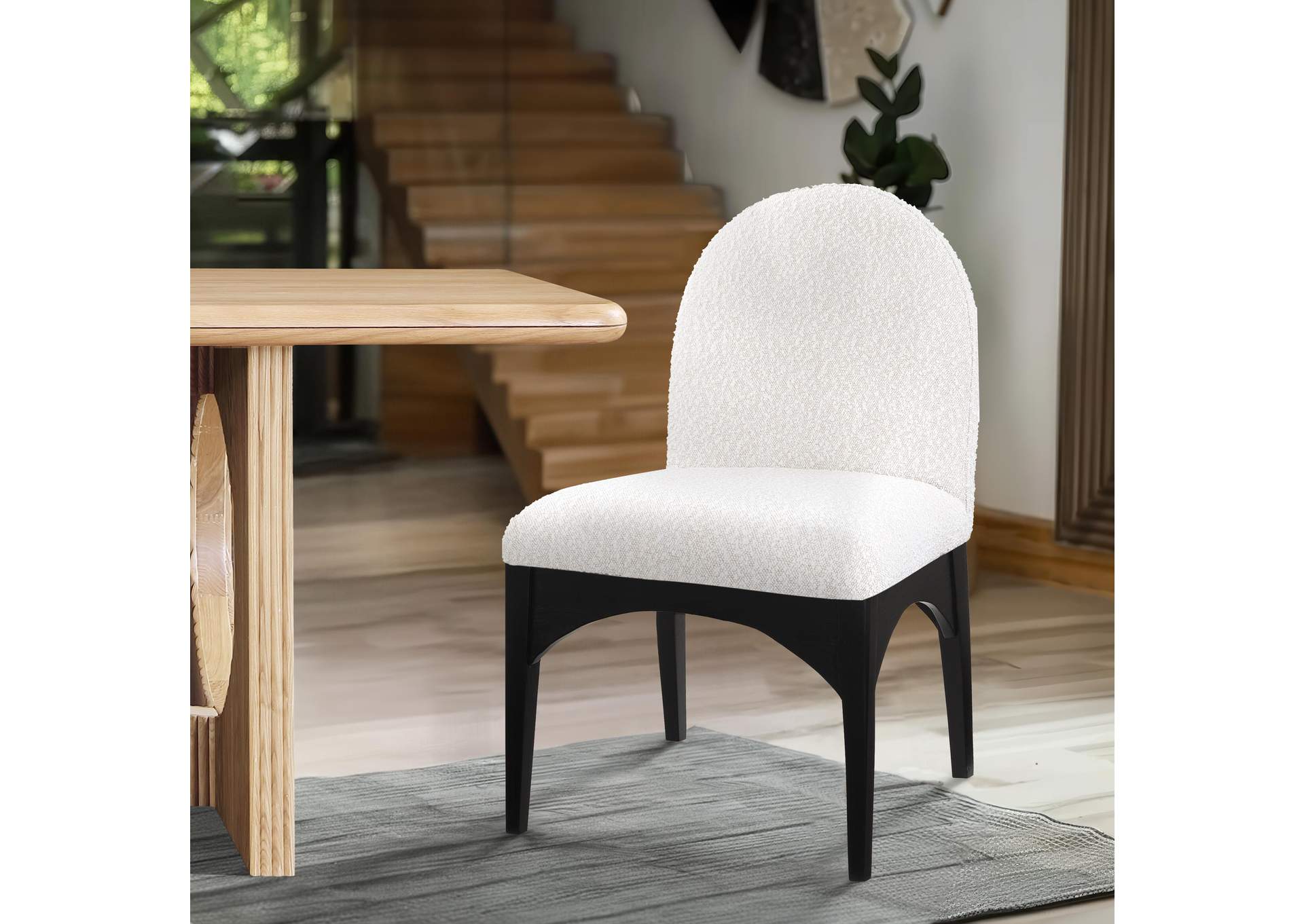 Waldorf Cream Boucle Fabric Dining Chair,Meridian Furniture