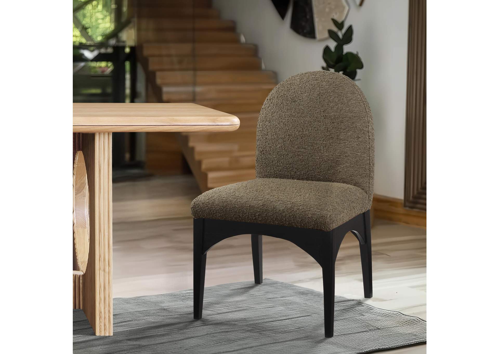 Waldorf Olive Boucle Fabric Dining Chair,Meridian Furniture