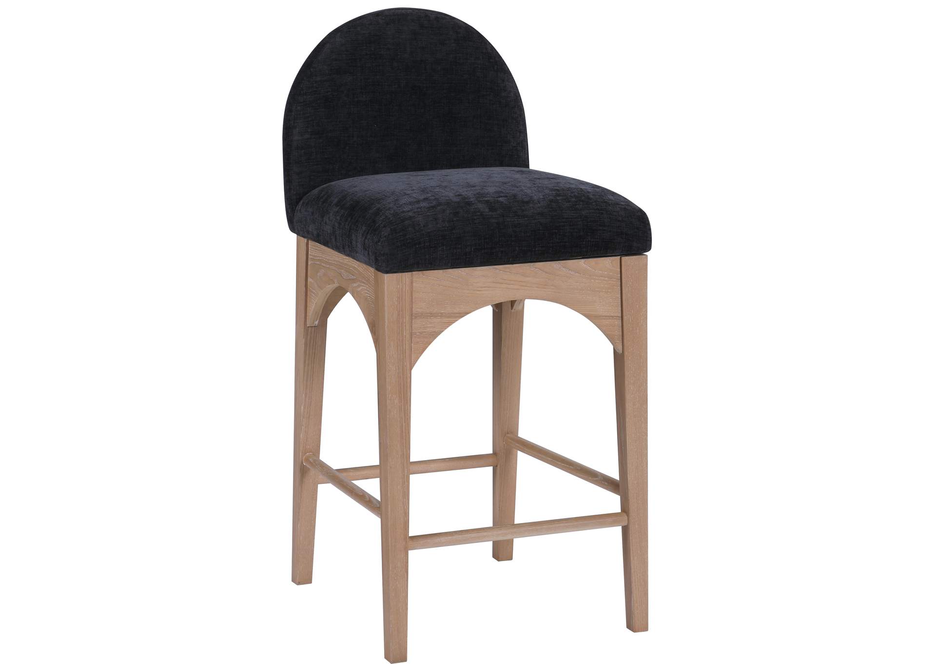 Waldorf Black Chenille Fabric Stool,Meridian Furniture