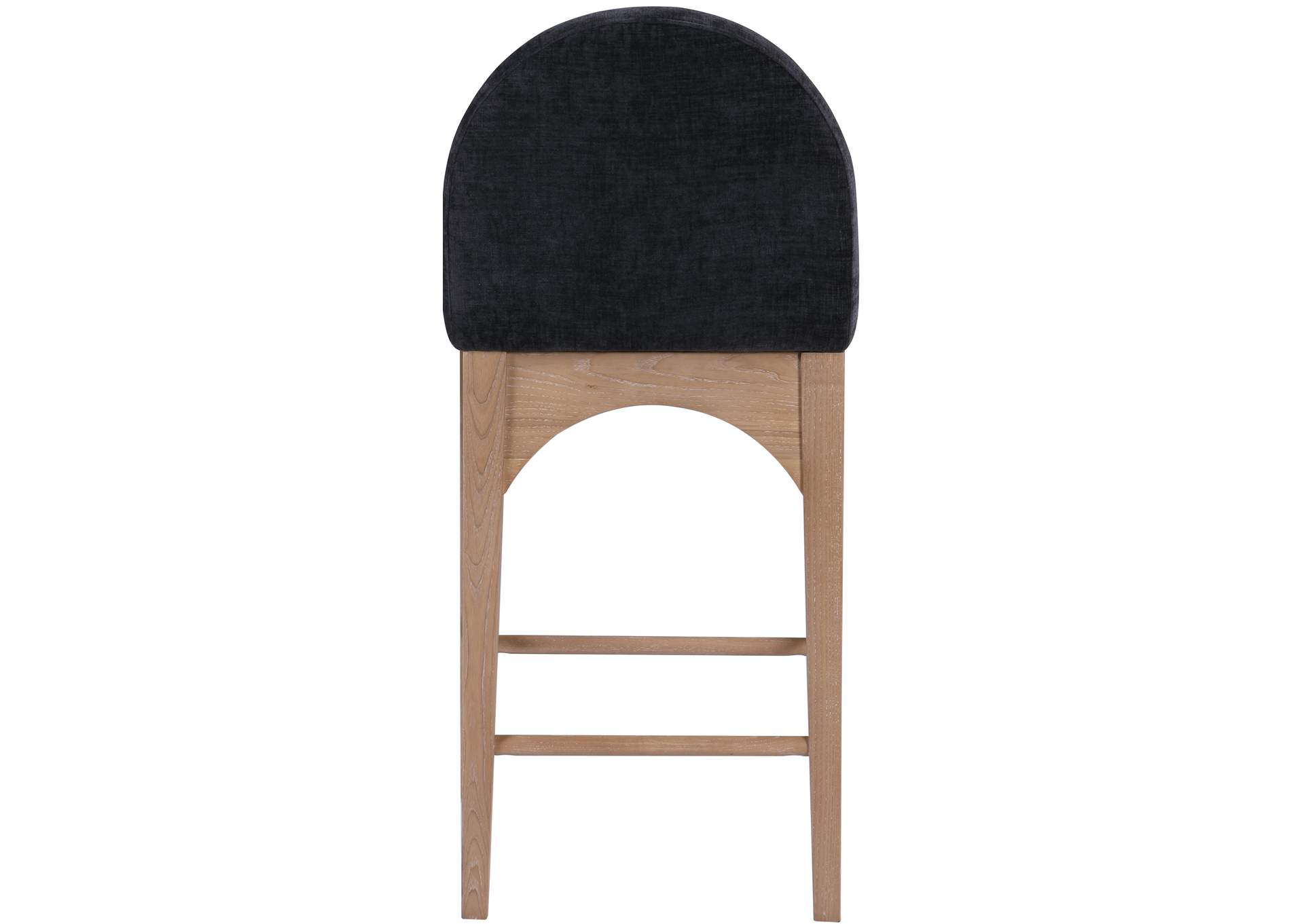 Waldorf Black Chenille Fabric Stool,Meridian Furniture