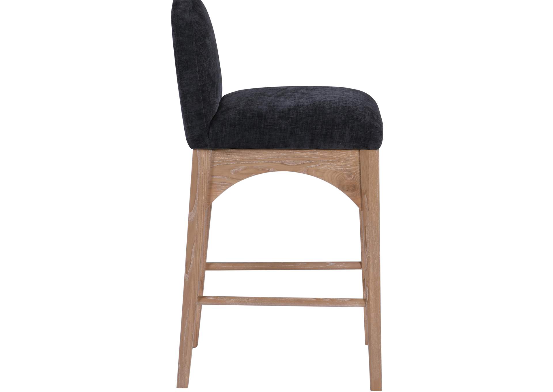 Waldorf Black Chenille Fabric Stool,Meridian Furniture