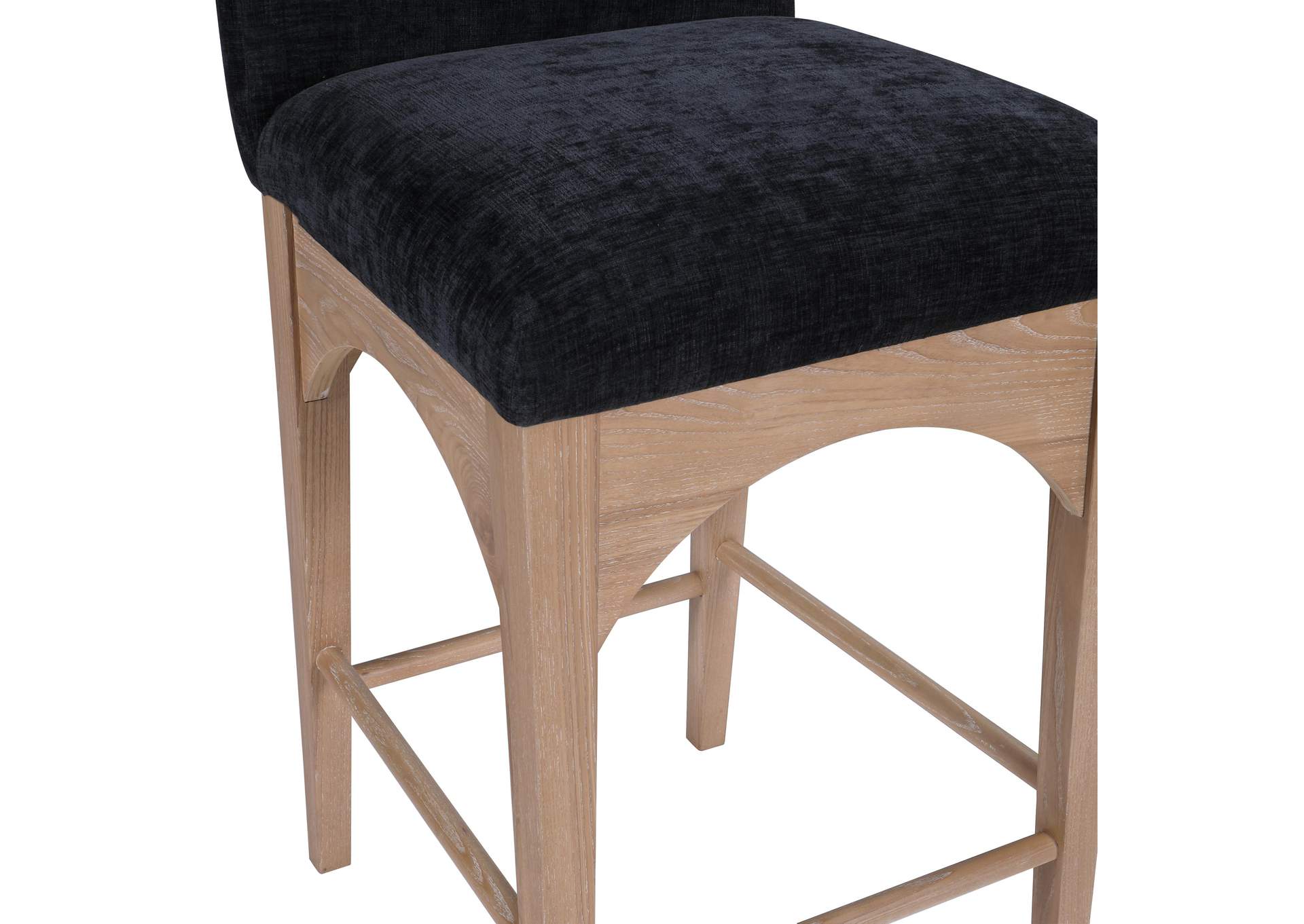 Waldorf Black Chenille Fabric Stool,Meridian Furniture