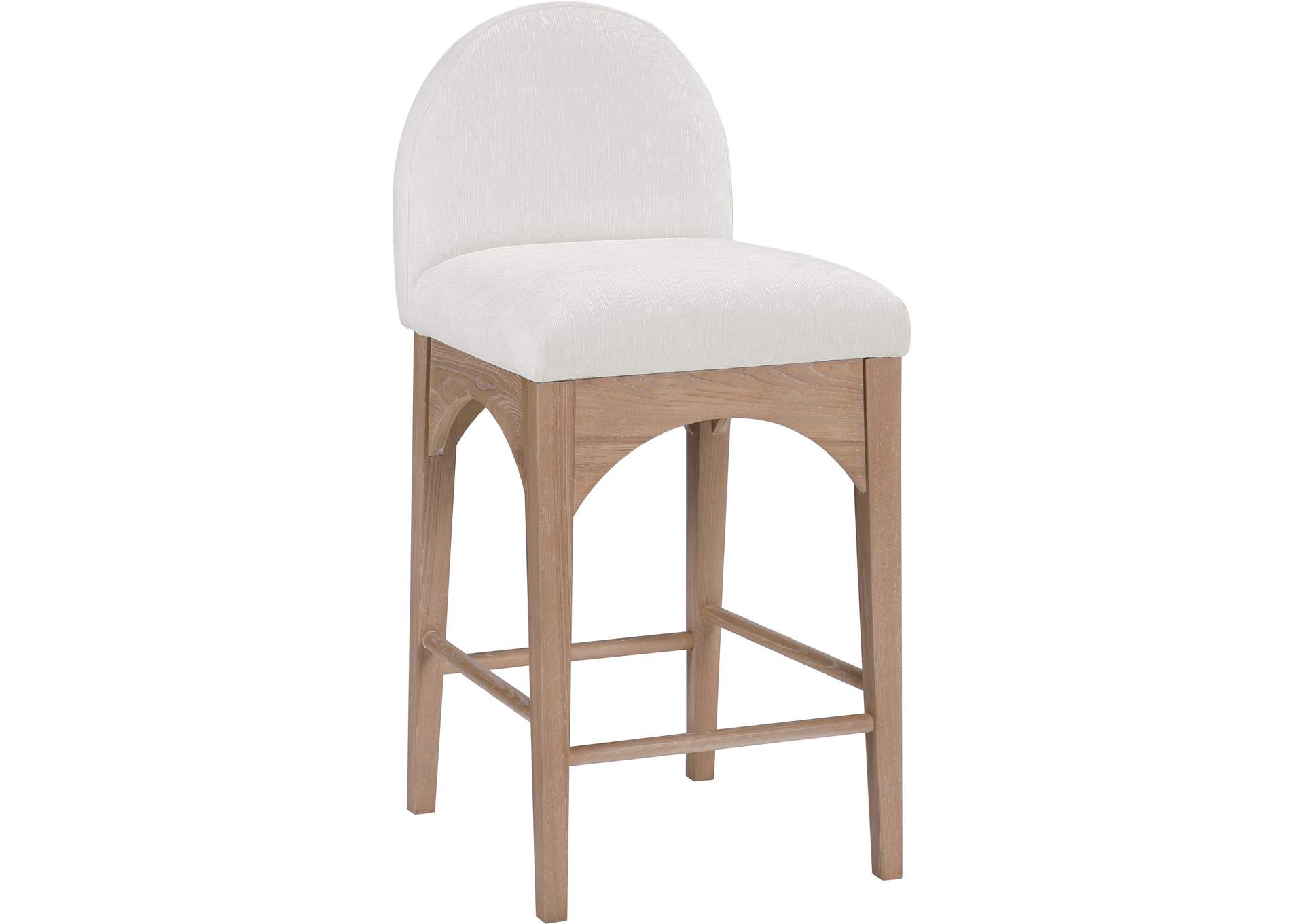 Waldorf Cream Chenille Fabric Stool,Meridian Furniture