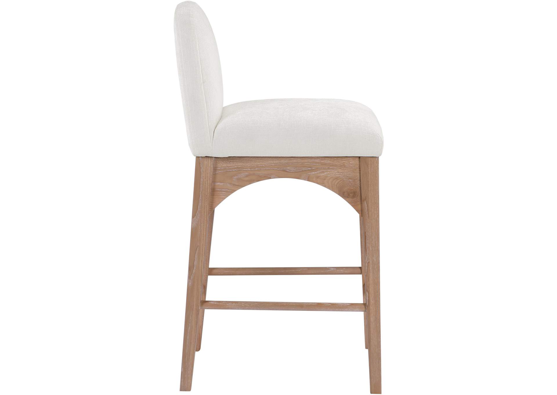 Waldorf Cream Chenille Fabric Stool,Meridian Furniture