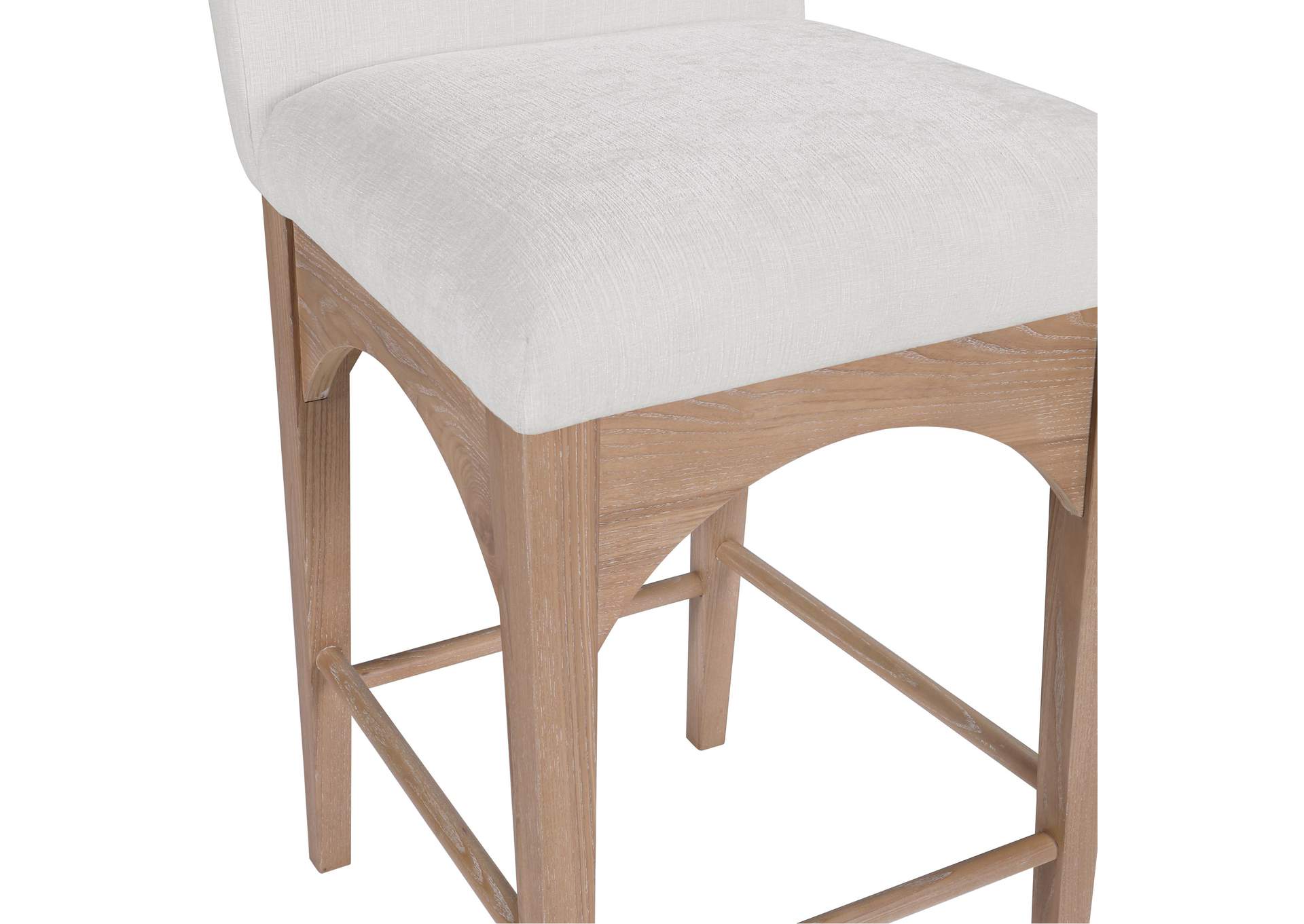 Waldorf Cream Chenille Fabric Stool,Meridian Furniture