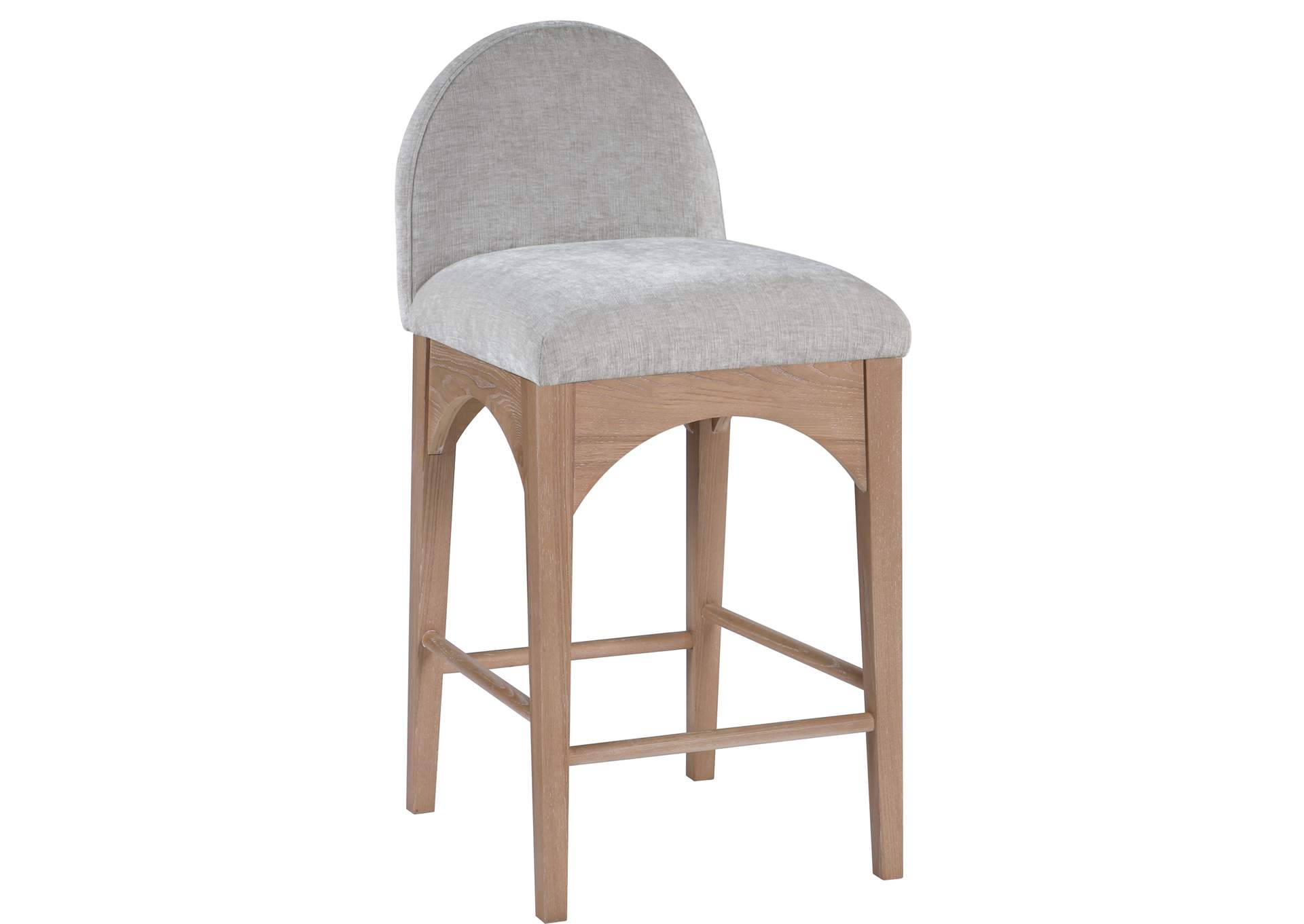 Waldorf Grey Chenille Fabric Stool,Meridian Furniture