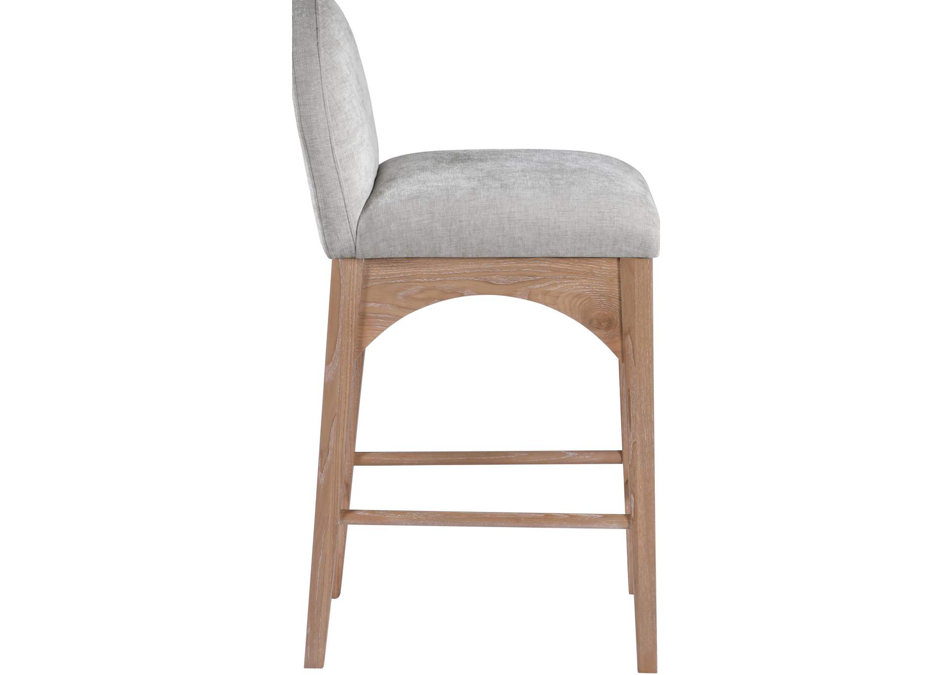 Waldorf Grey Chenille Fabric Stool,Meridian Furniture