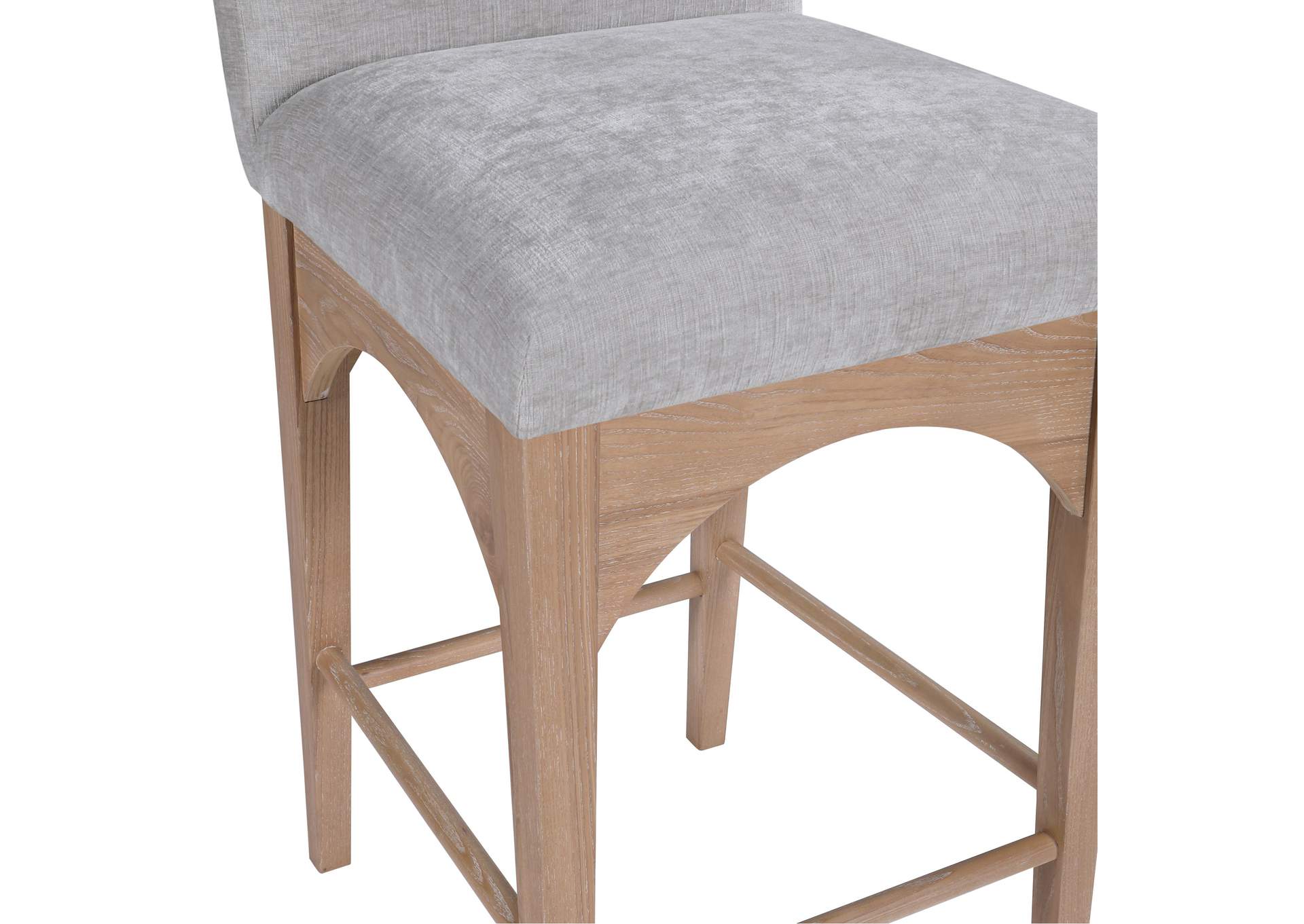 Waldorf Grey Chenille Fabric Stool,Meridian Furniture