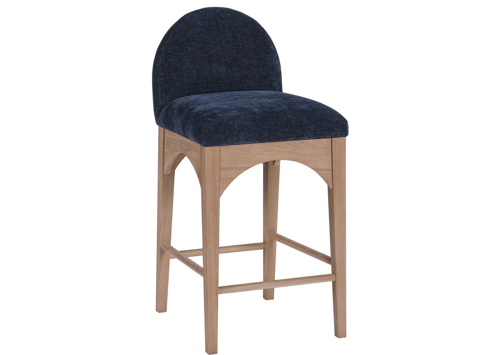 Waldorf Navy Chenille Fabric Stool,Meridian Furniture