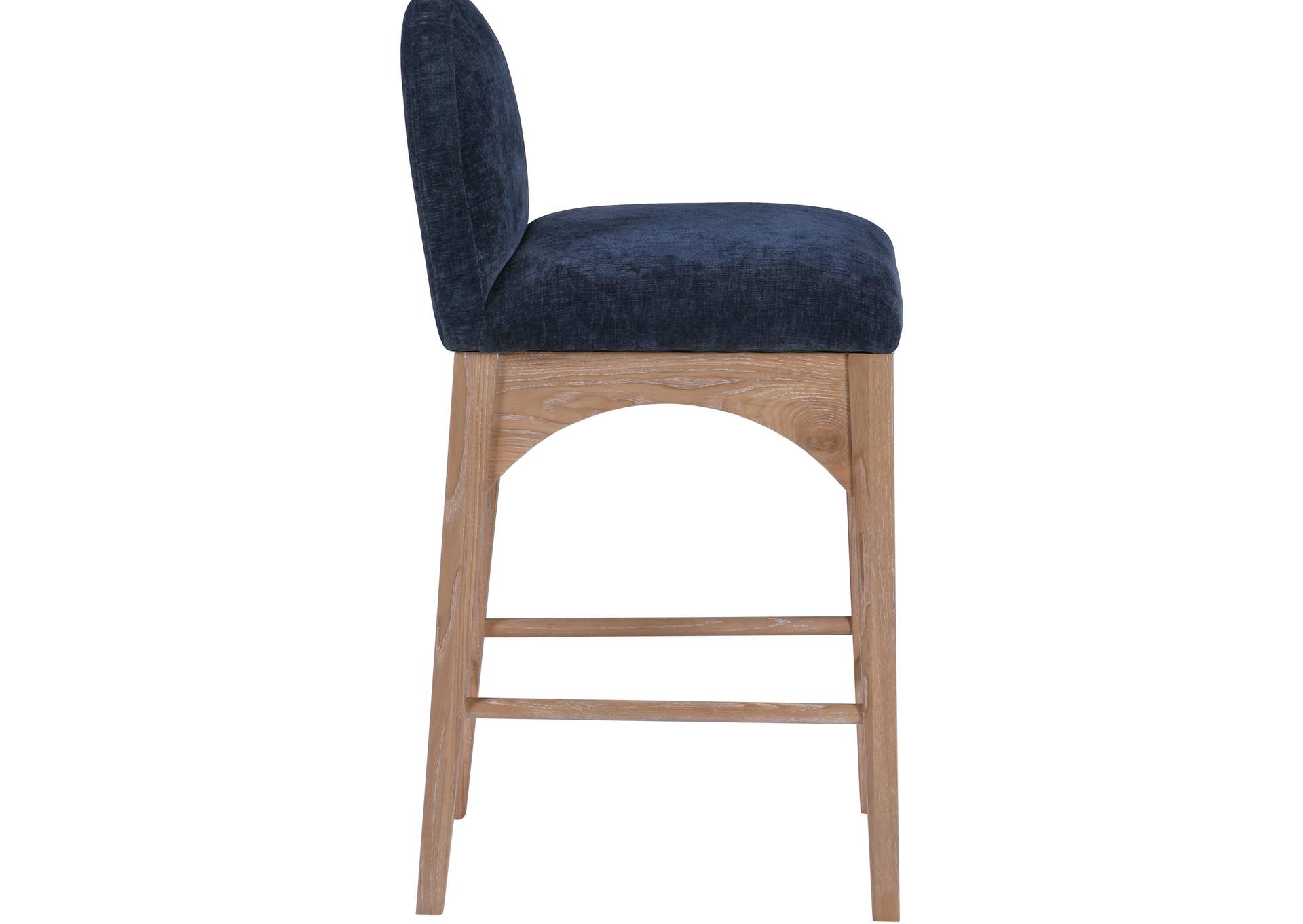 Waldorf Navy Chenille Fabric Stool,Meridian Furniture