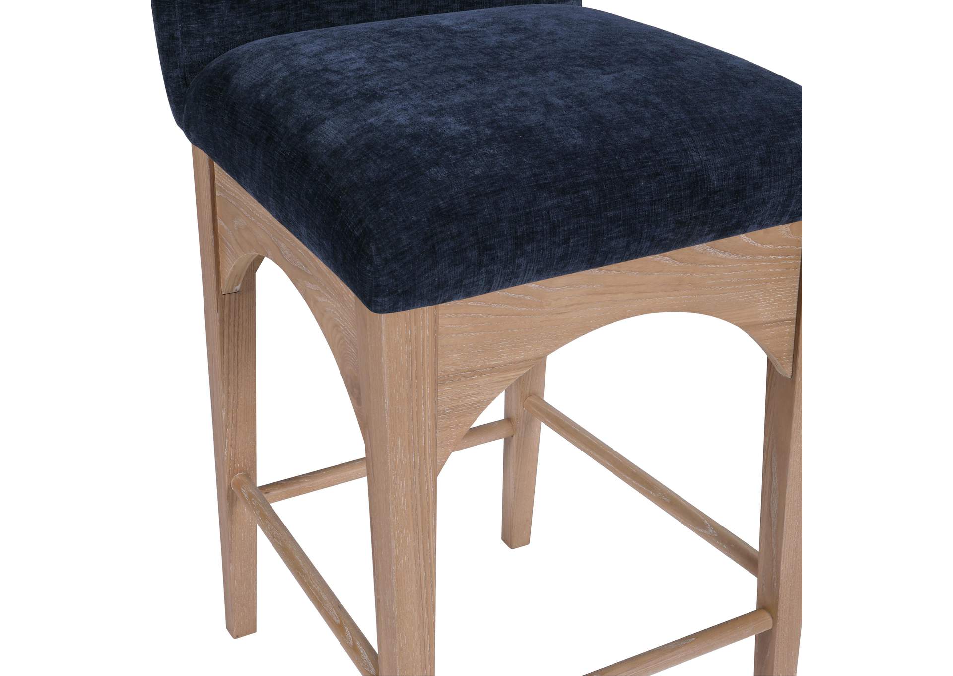 Waldorf Navy Chenille Fabric Stool,Meridian Furniture