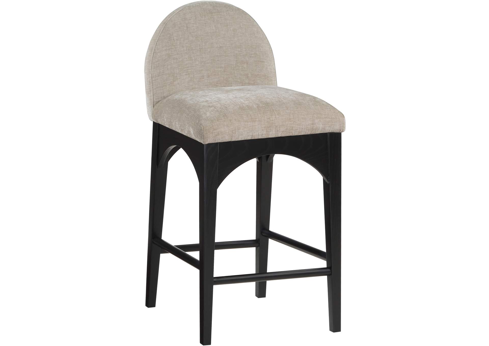 Waldorf Beige Chenille Fabric Stool,Meridian Furniture