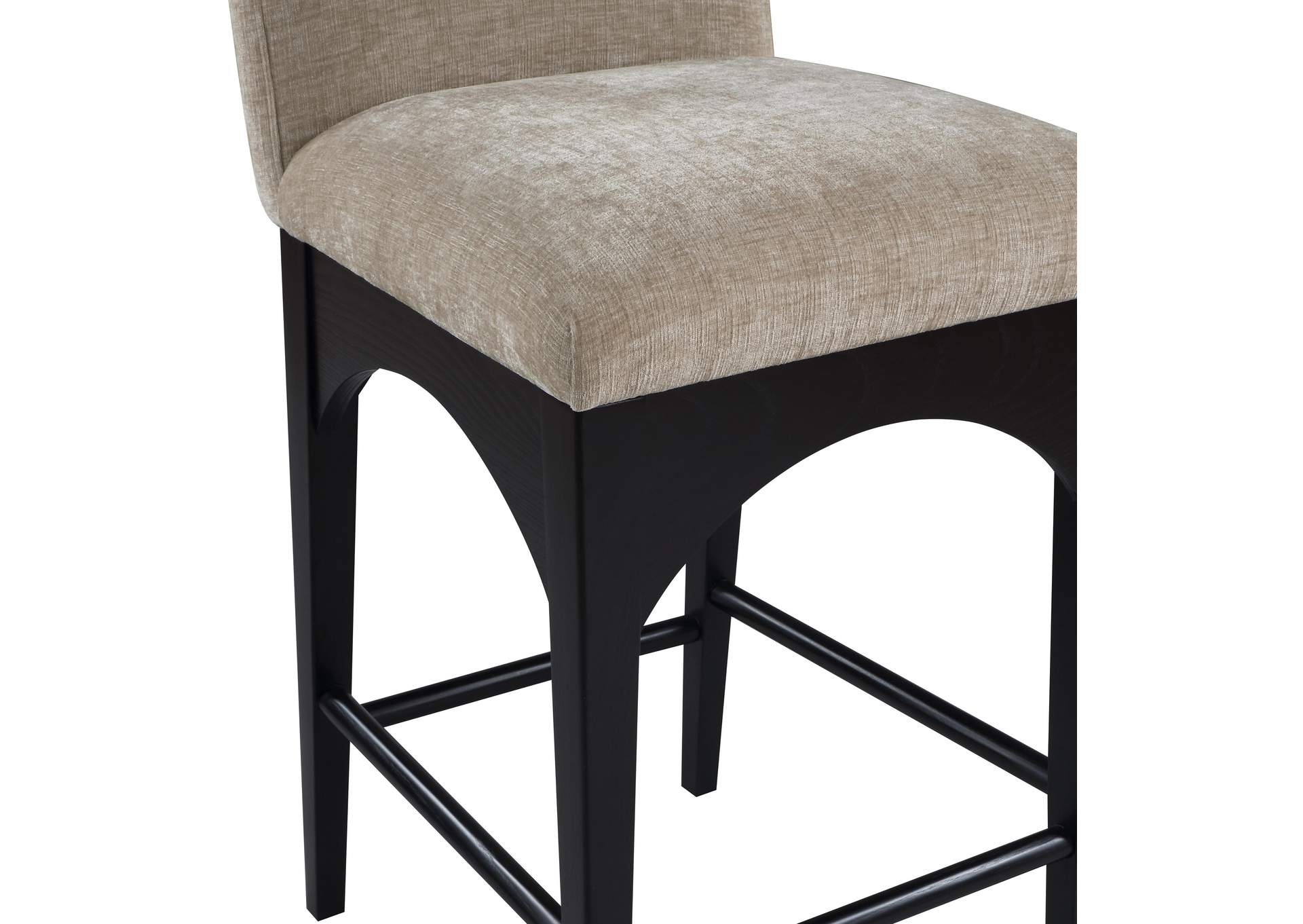 Waldorf Beige Chenille Fabric Stool,Meridian Furniture