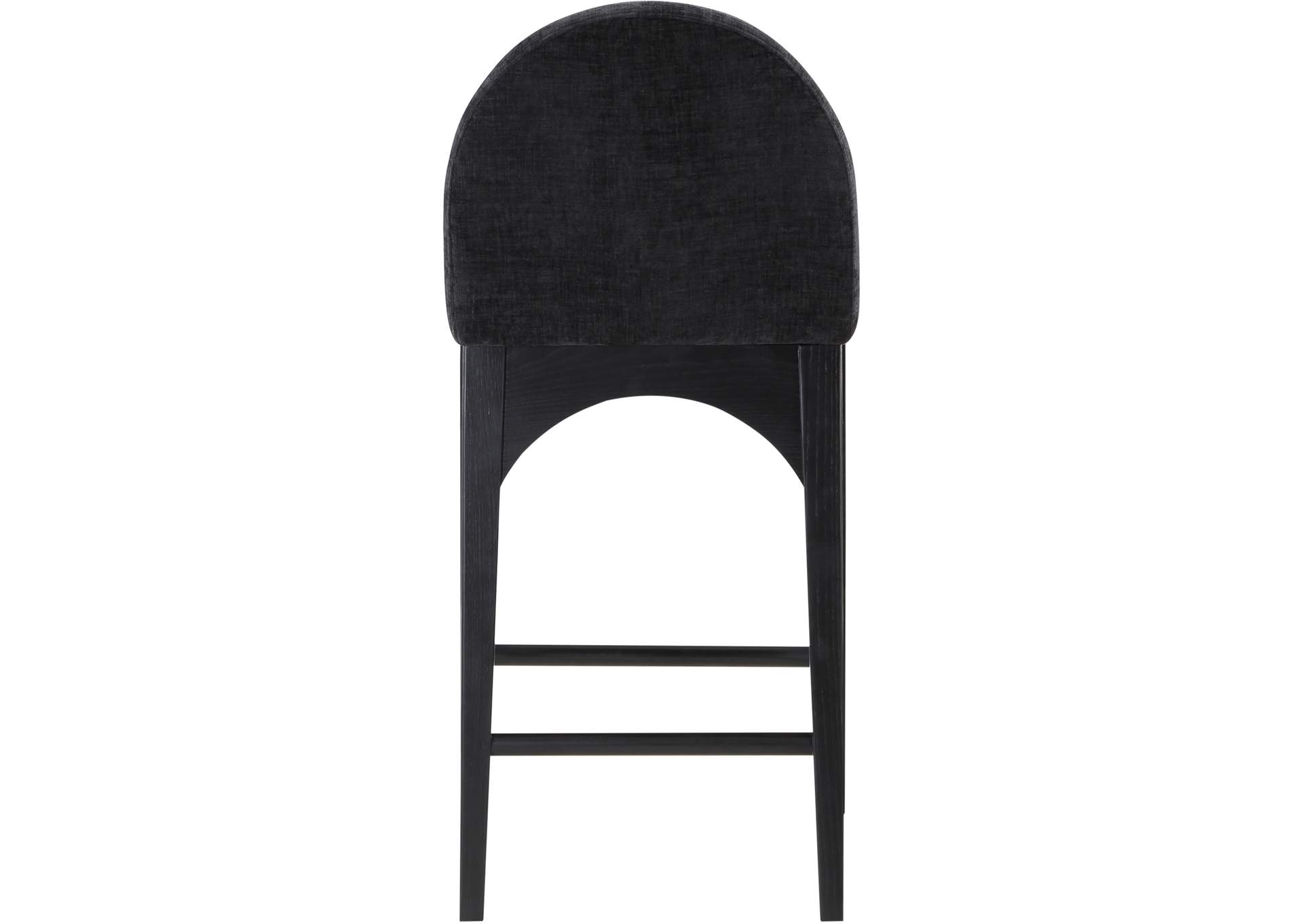 Waldorf Black Chenille Fabric Stool,Meridian Furniture