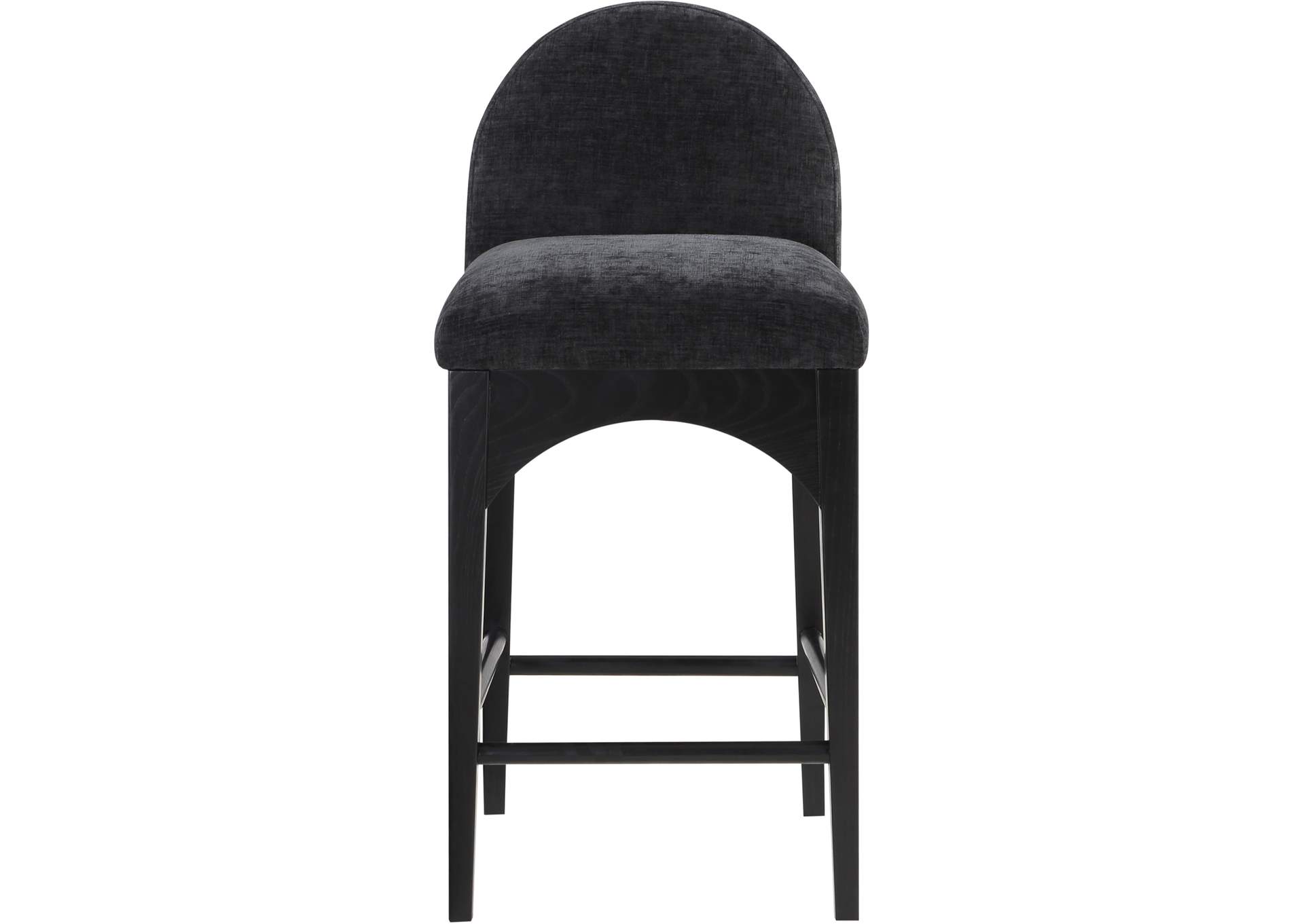 Waldorf Black Chenille Fabric Stool,Meridian Furniture