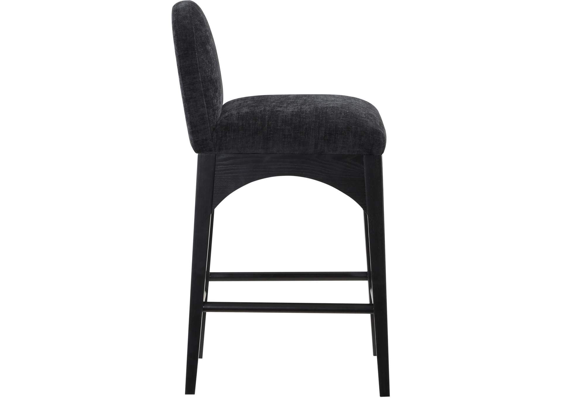 Waldorf Black Chenille Fabric Stool,Meridian Furniture