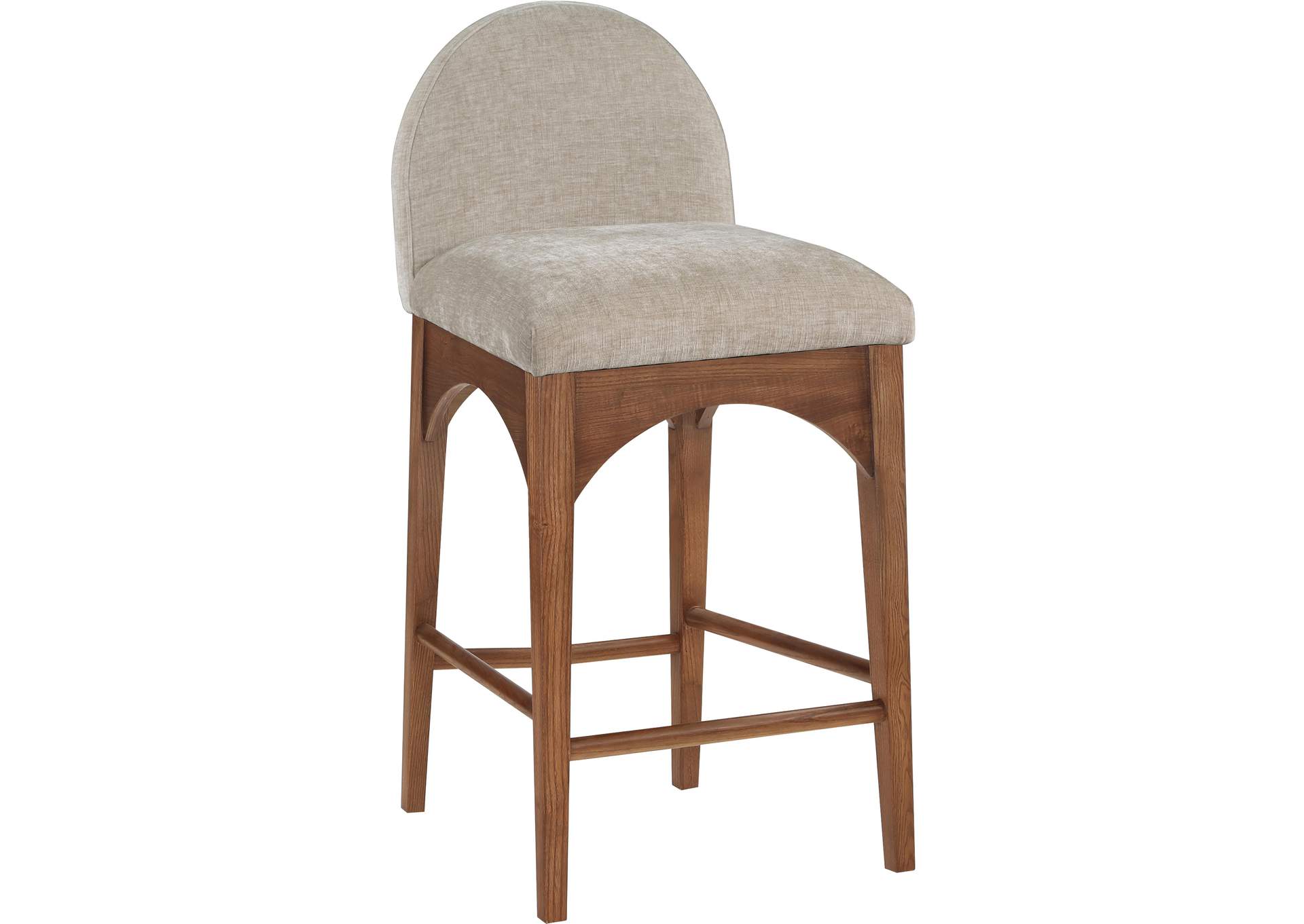 Waldorf Beige Chenille Fabric Stool,Meridian Furniture