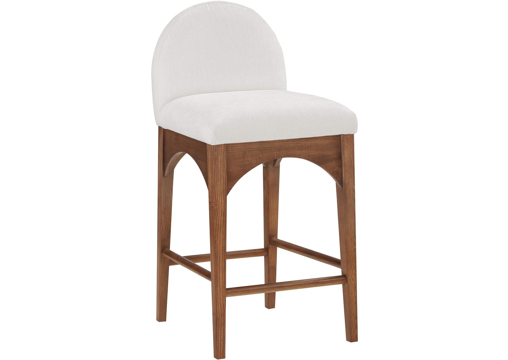 Waldorf Cream Chenille Fabric Stool,Meridian Furniture