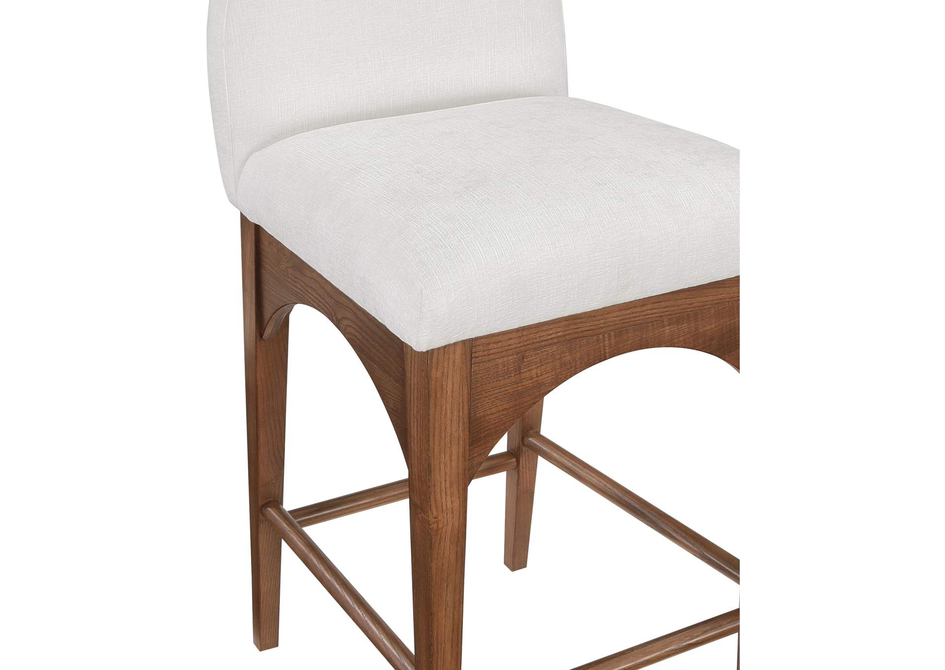 Waldorf Cream Chenille Fabric Stool,Meridian Furniture