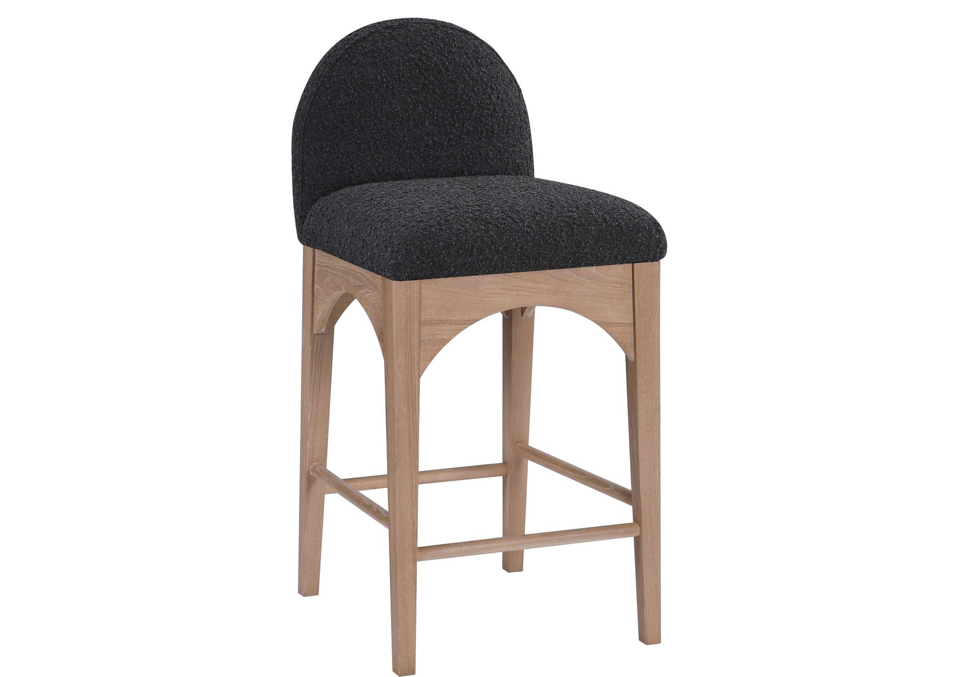 Waldorf Black Boucle Fabric Stool,Meridian Furniture