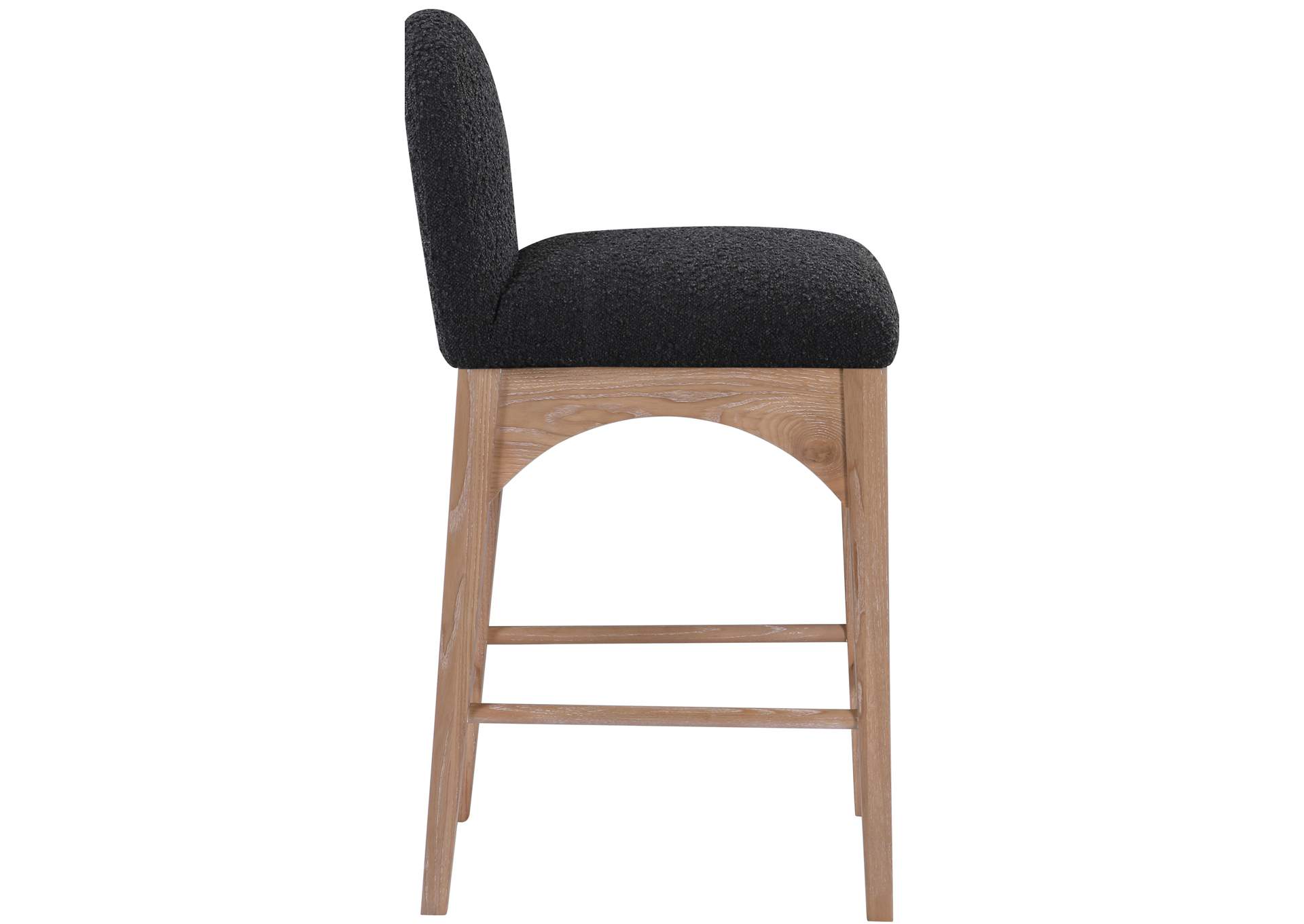 Waldorf Black Boucle Fabric Stool,Meridian Furniture