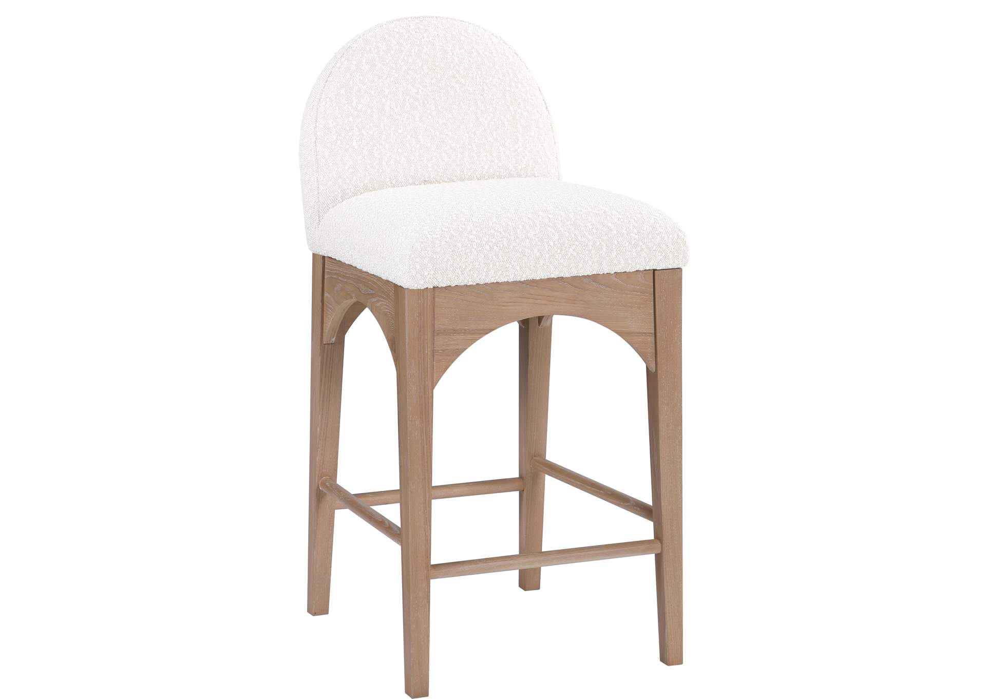 Waldorf Cream Boucle Fabric Stool,Meridian Furniture