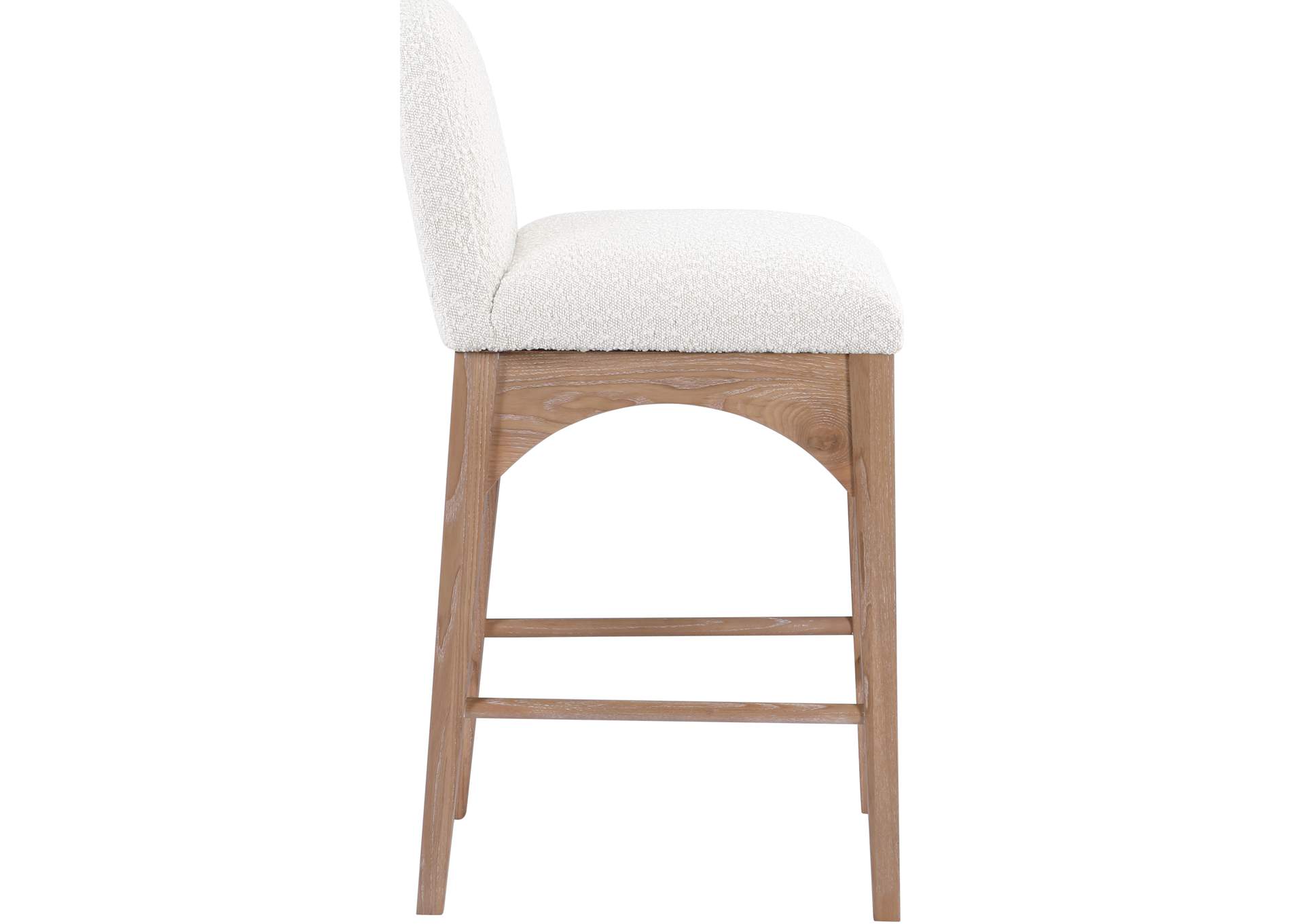 Waldorf Cream Boucle Fabric Stool,Meridian Furniture