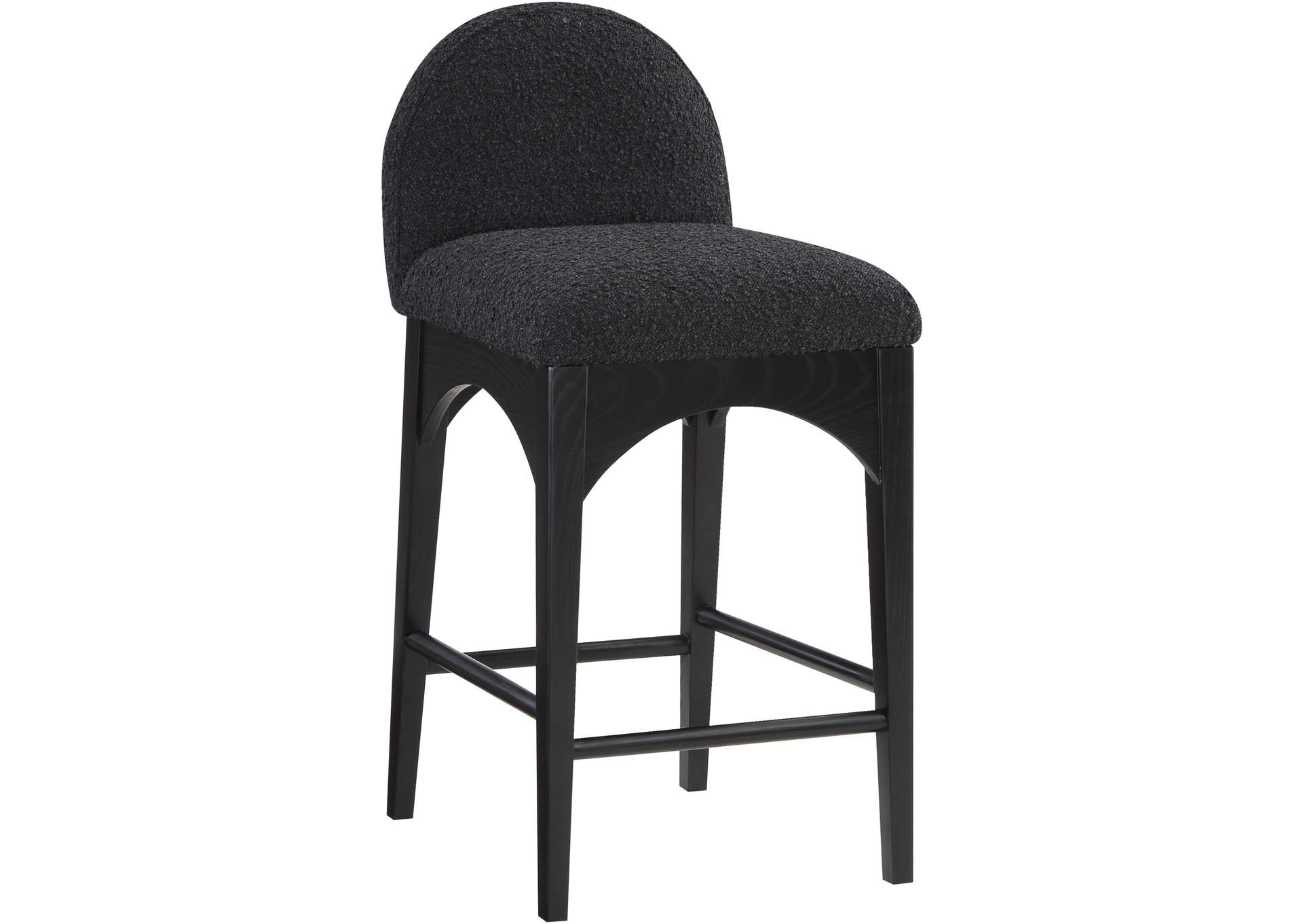 Waldorf Black Boucle Fabric Stool,Meridian Furniture