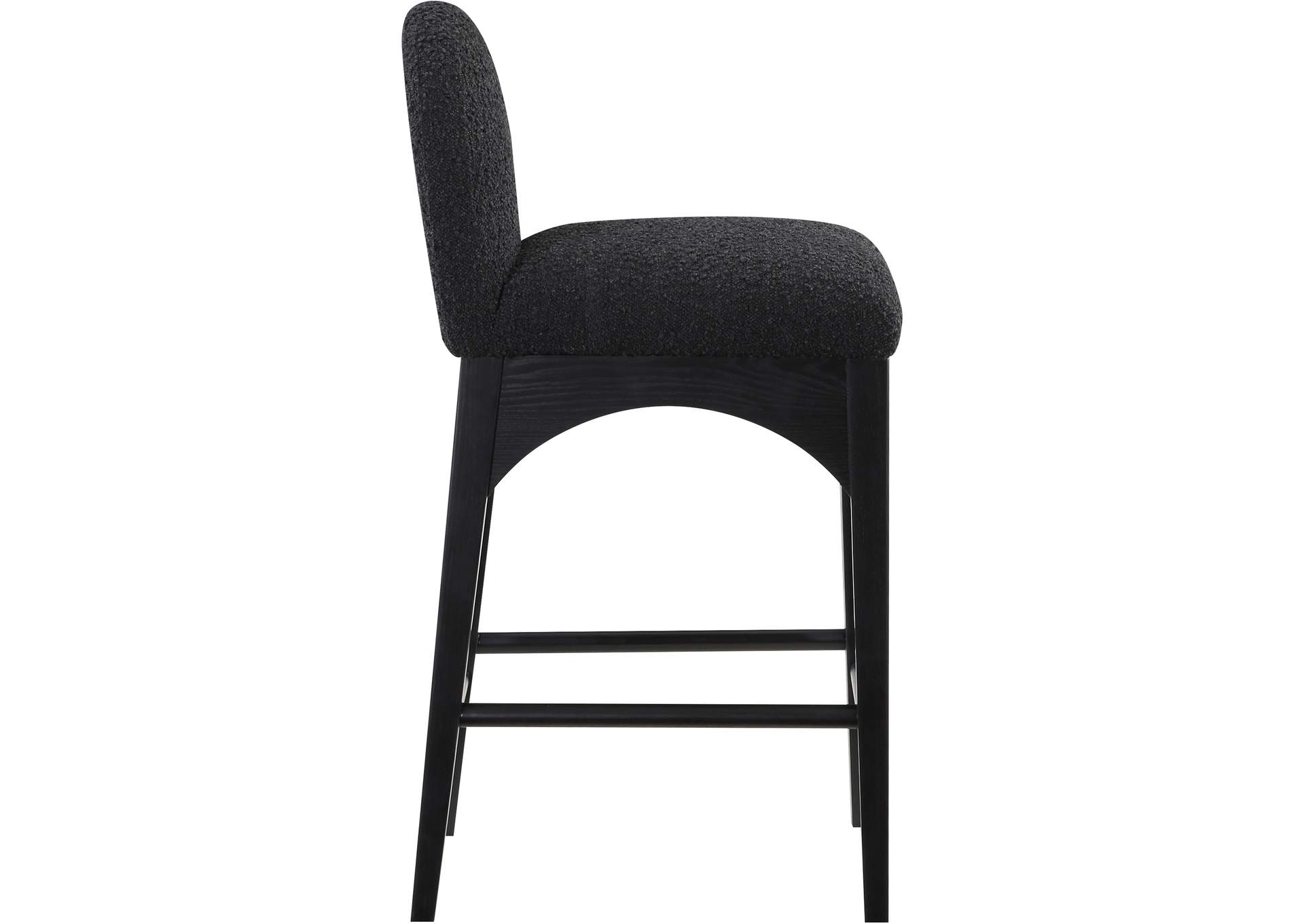 Waldorf Black Boucle Fabric Stool,Meridian Furniture