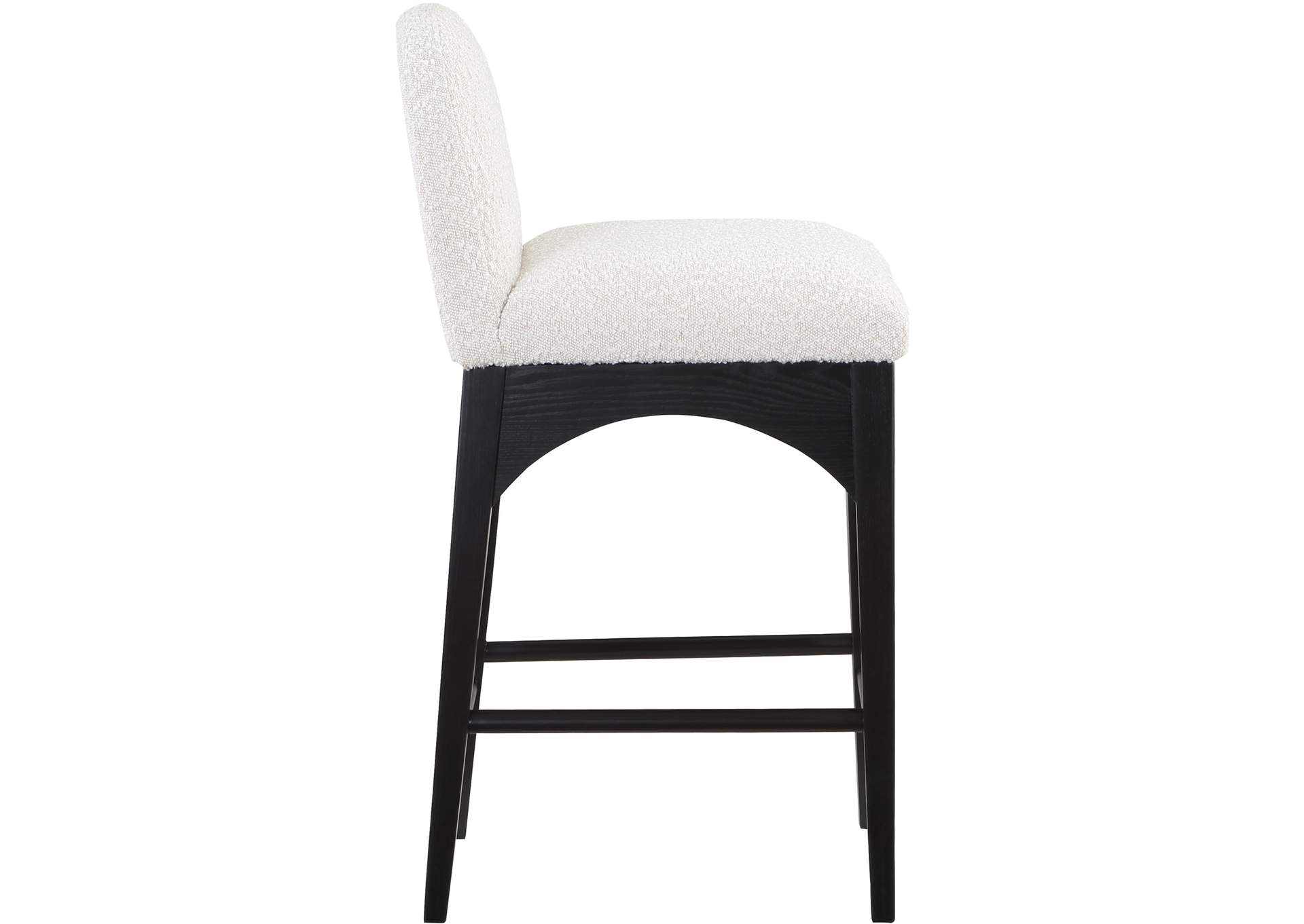 Waldorf Cream Boucle Fabric Stool,Meridian Furniture