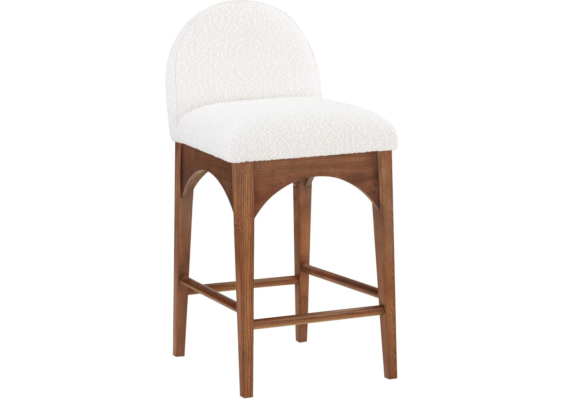 Waldorf Cream Boucle Fabric Stool,Meridian Furniture