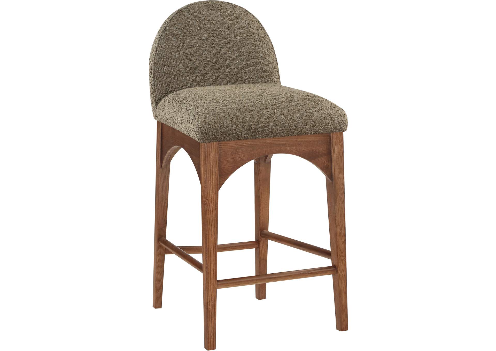 Waldorf Olive Boucle Fabric Stool,Meridian Furniture