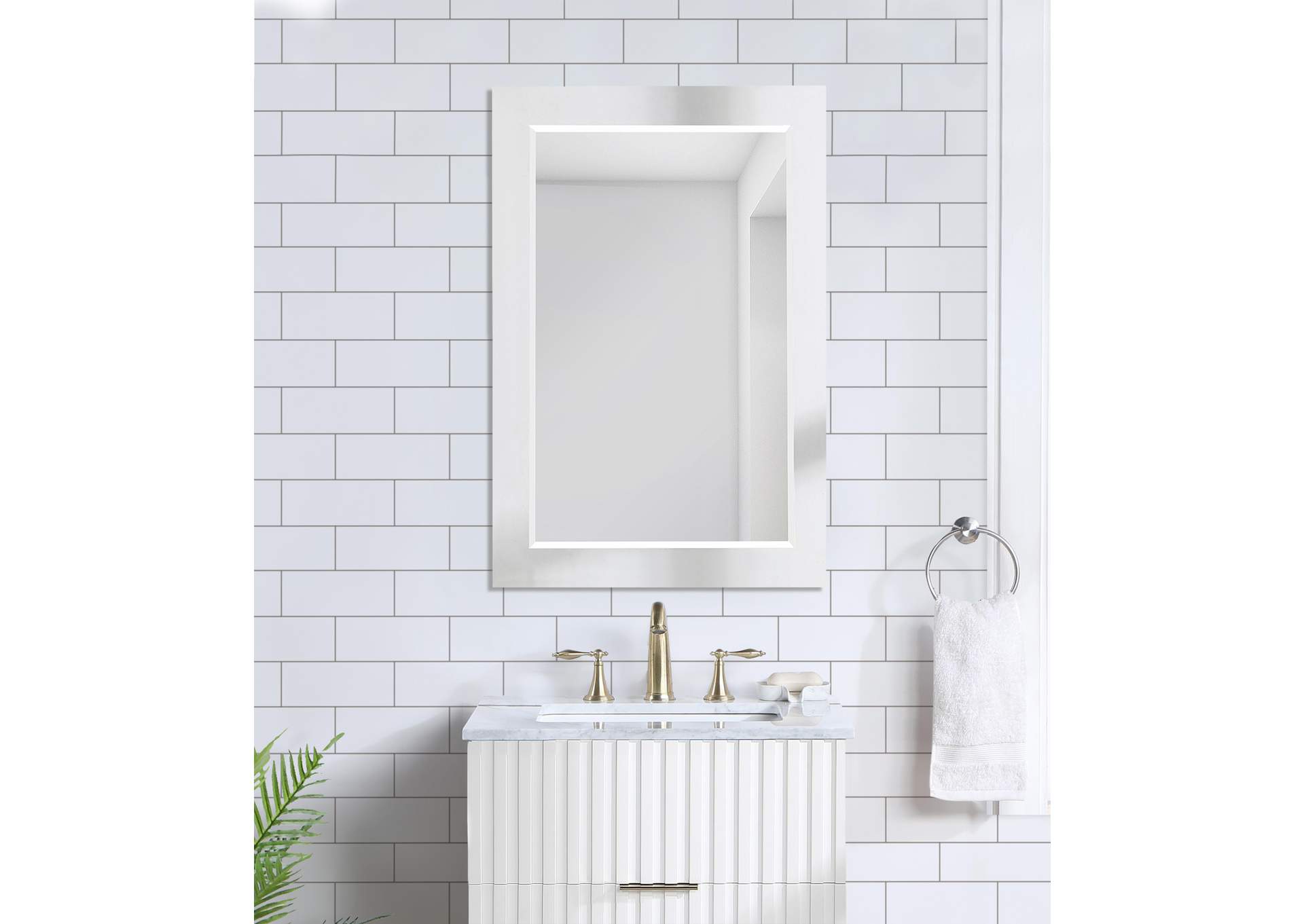 Monad White Mirror,Meridian Furniture