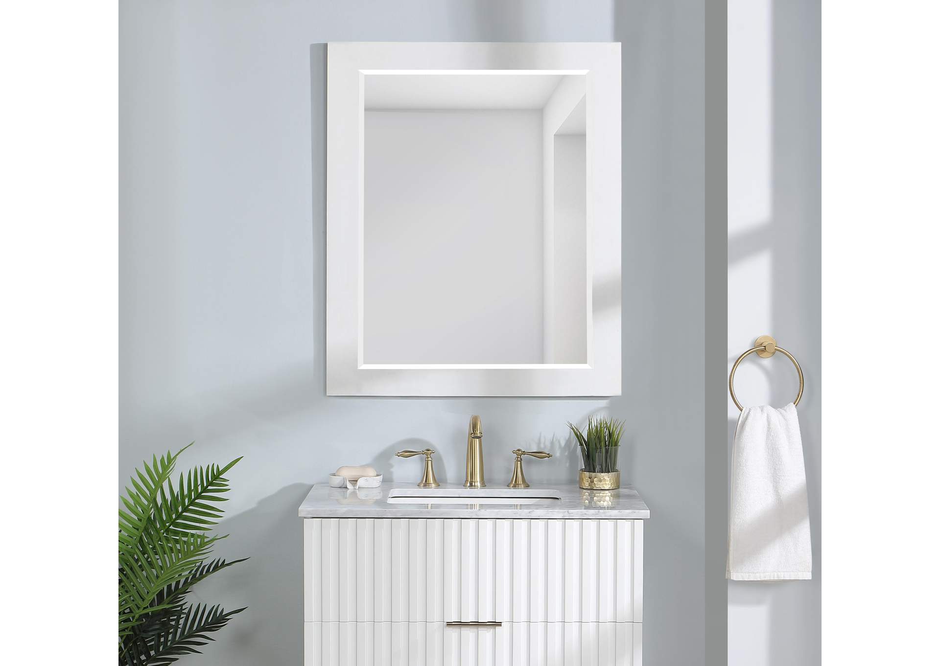 Monad White Mirror,Meridian Furniture