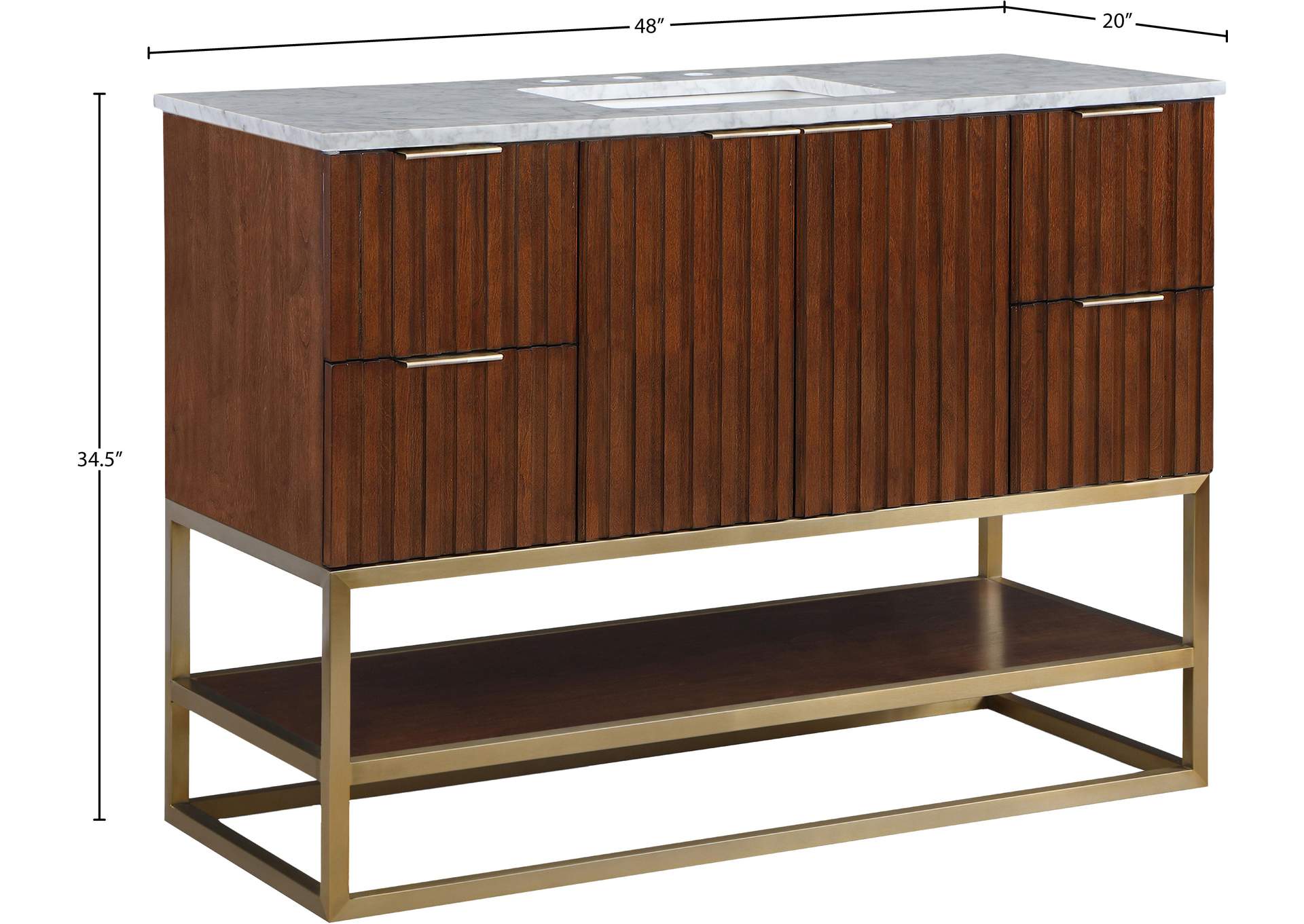 Monad Walnut Bathroom Vanity,Meridian Furniture