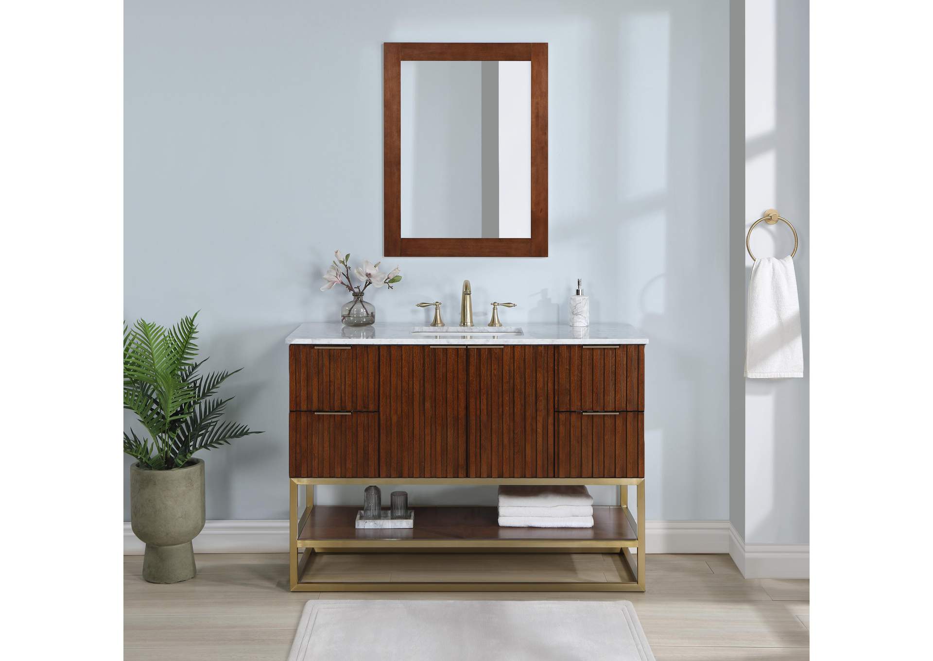 Monad Walnut Bathroom Vanity,Meridian Furniture