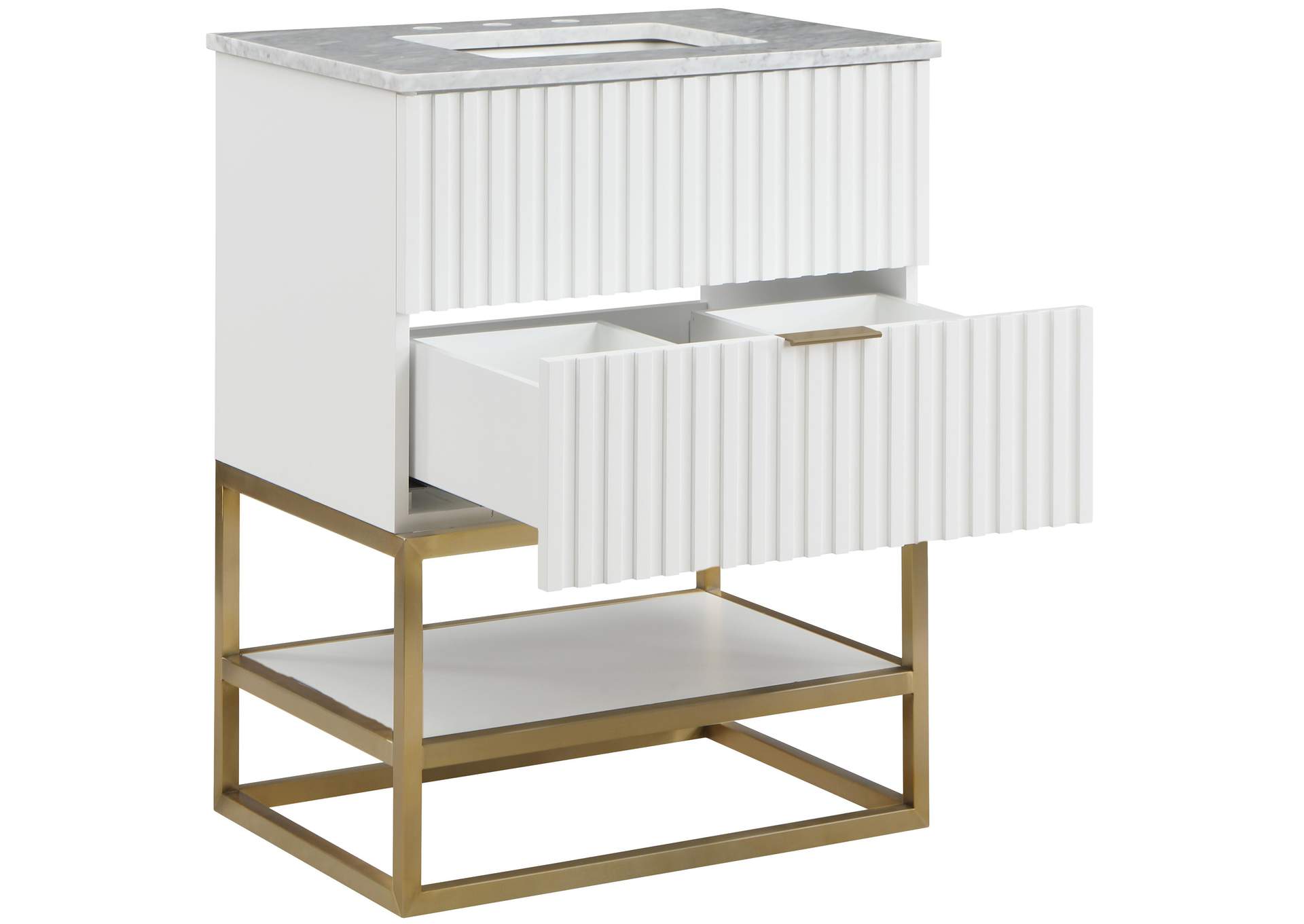 Monad White Bathroom Vanity,Meridian Furniture