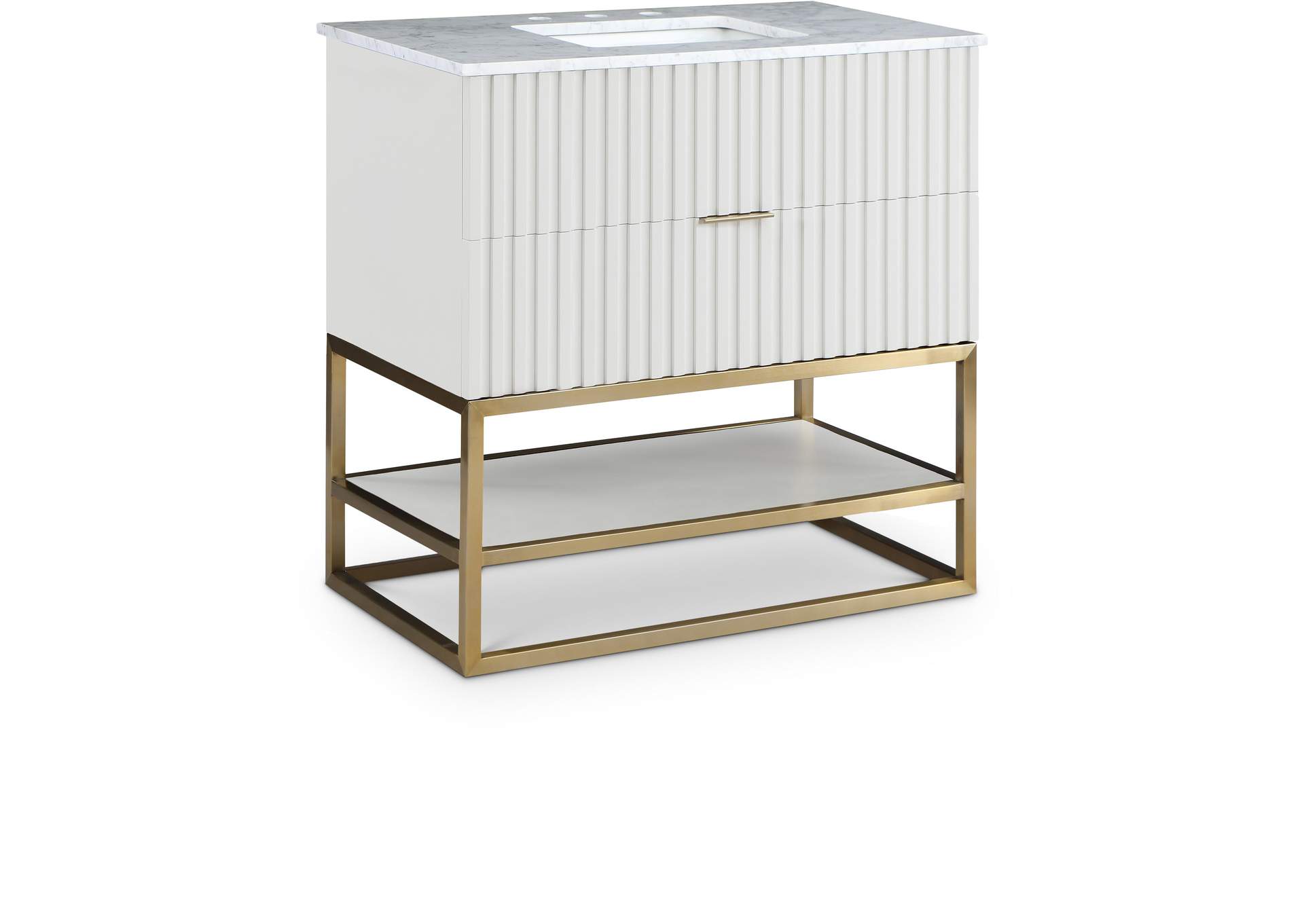 Monad White Bathroom Vanity,Meridian Furniture