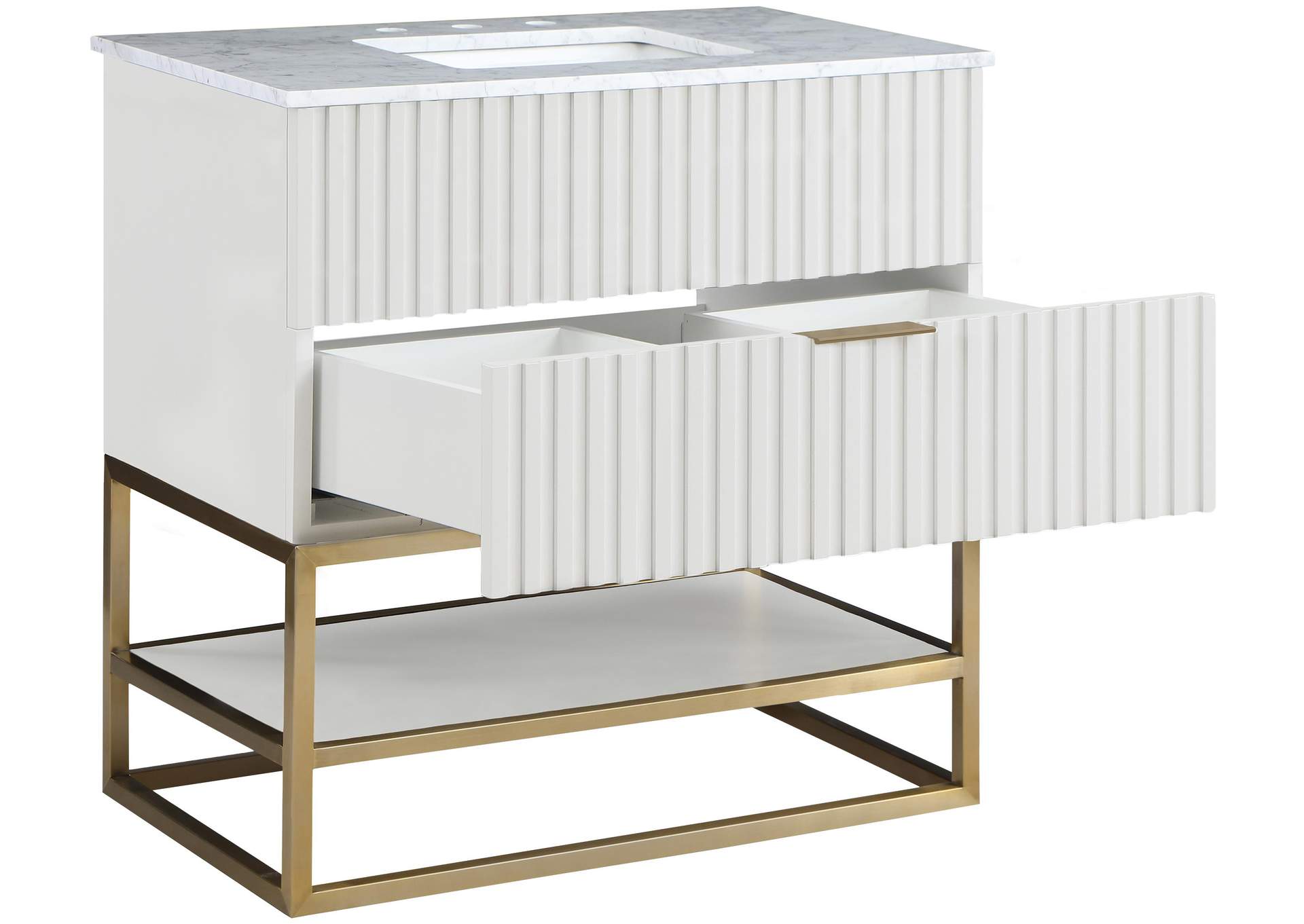 Monad White Bathroom Vanity,Meridian Furniture