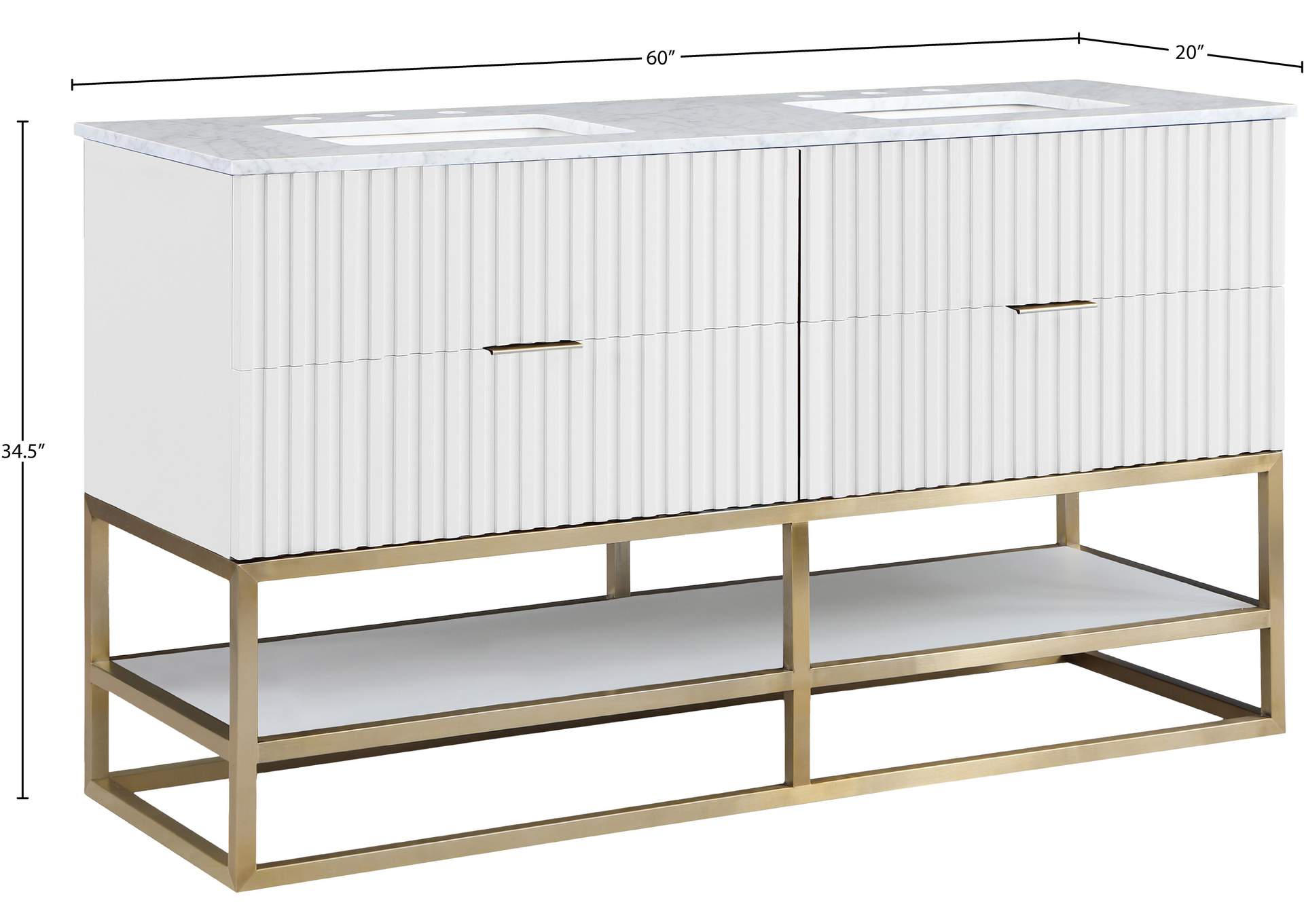 Monad White Bathroom Vanity,Meridian Furniture