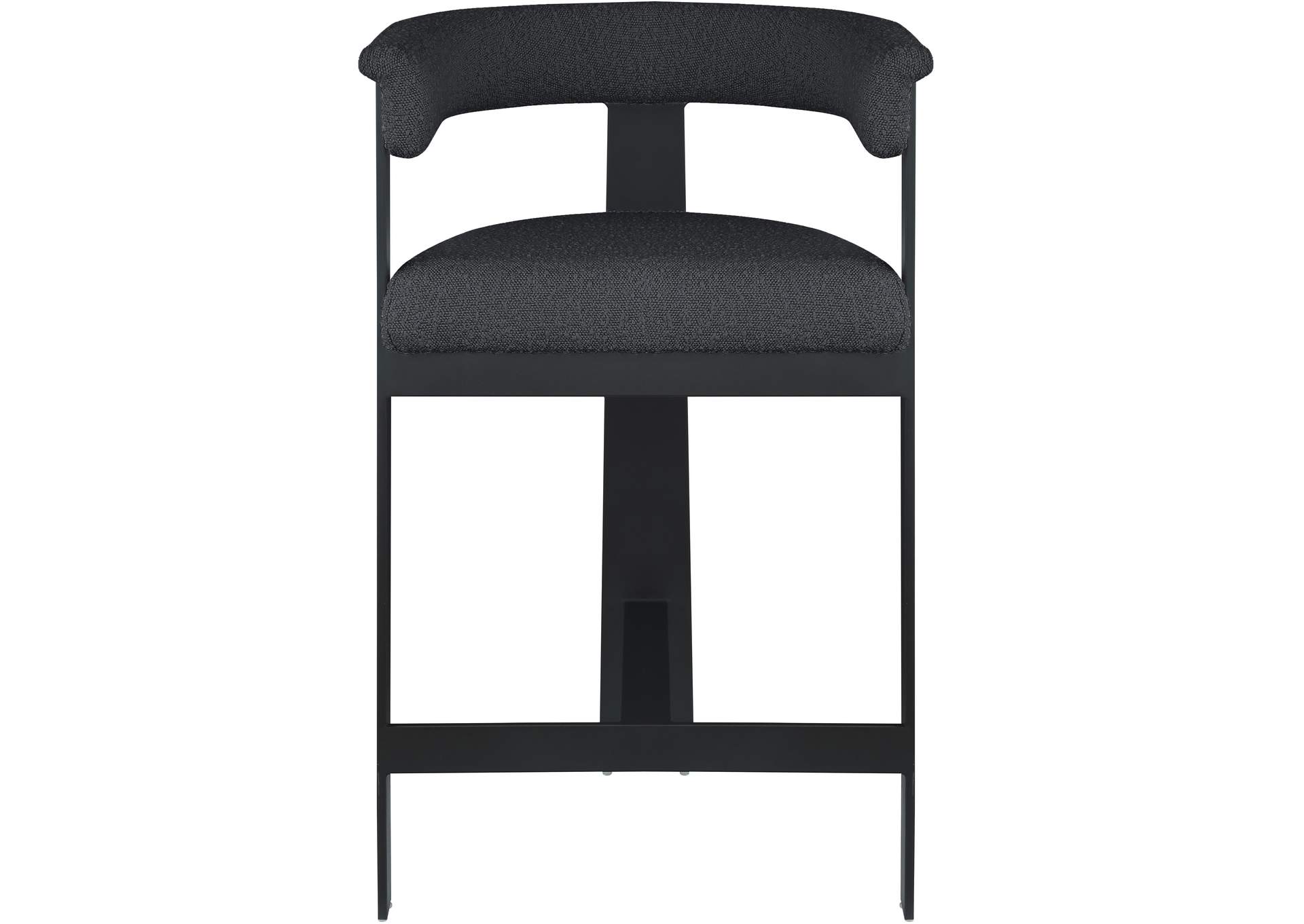 Romeo Black Faux Leather Counter Stool Set of 2,Meridian Furniture