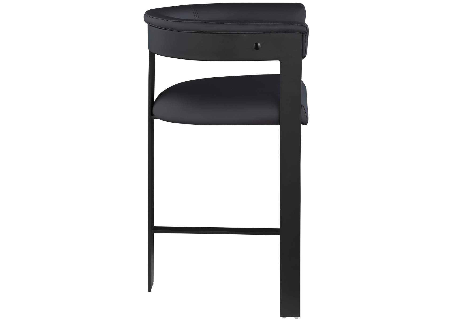 Romeo Black Faux Leather Counter Stool Set of 2,Meridian Furniture