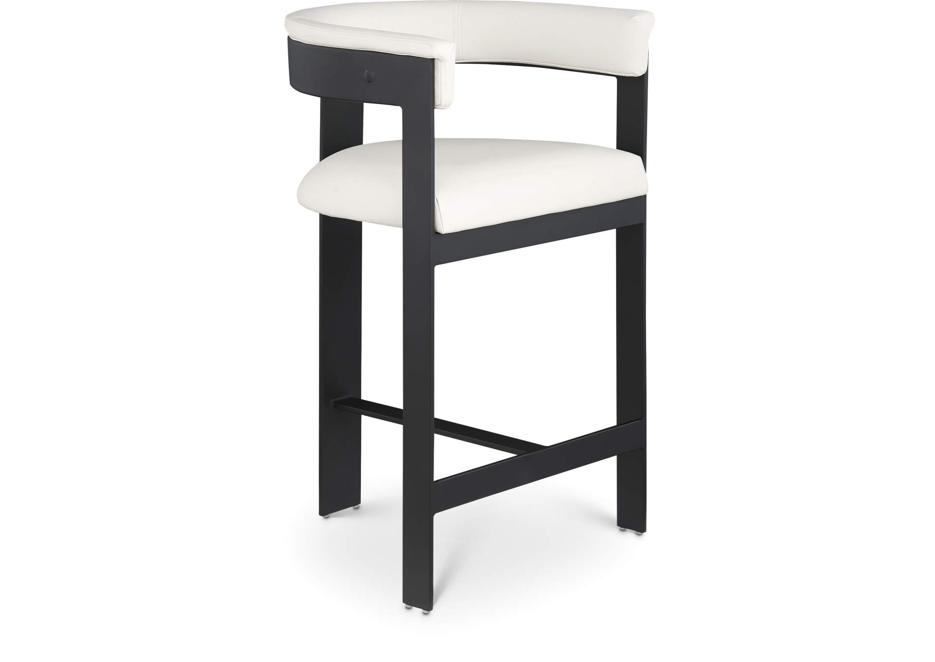 Romeo Cream Faux Leather Counter Stool Set of 2,Meridian Furniture